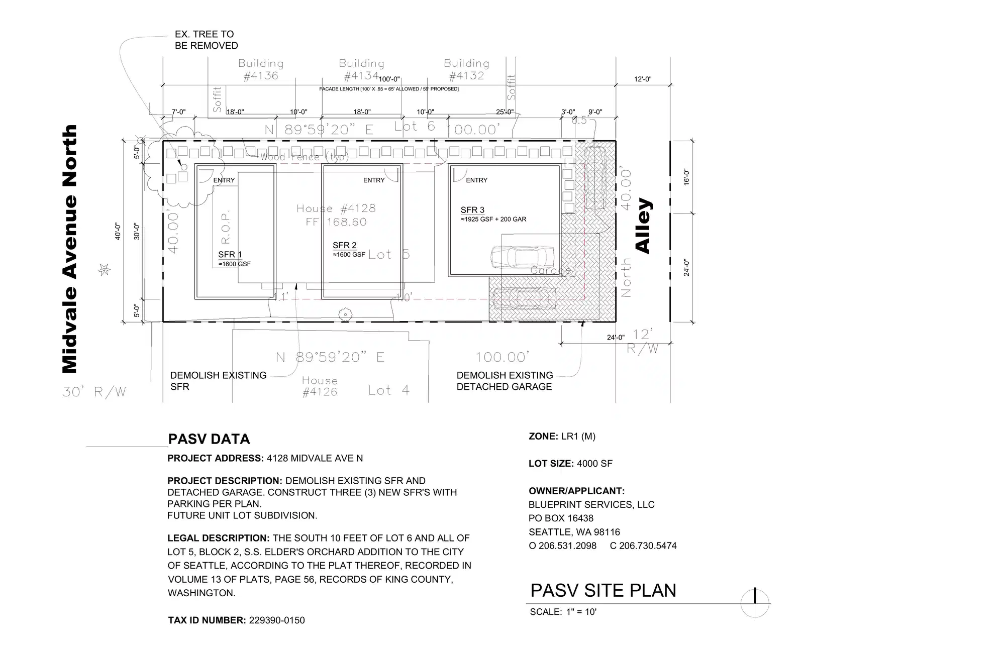 Site plan for 4128 C Midvale Ave N