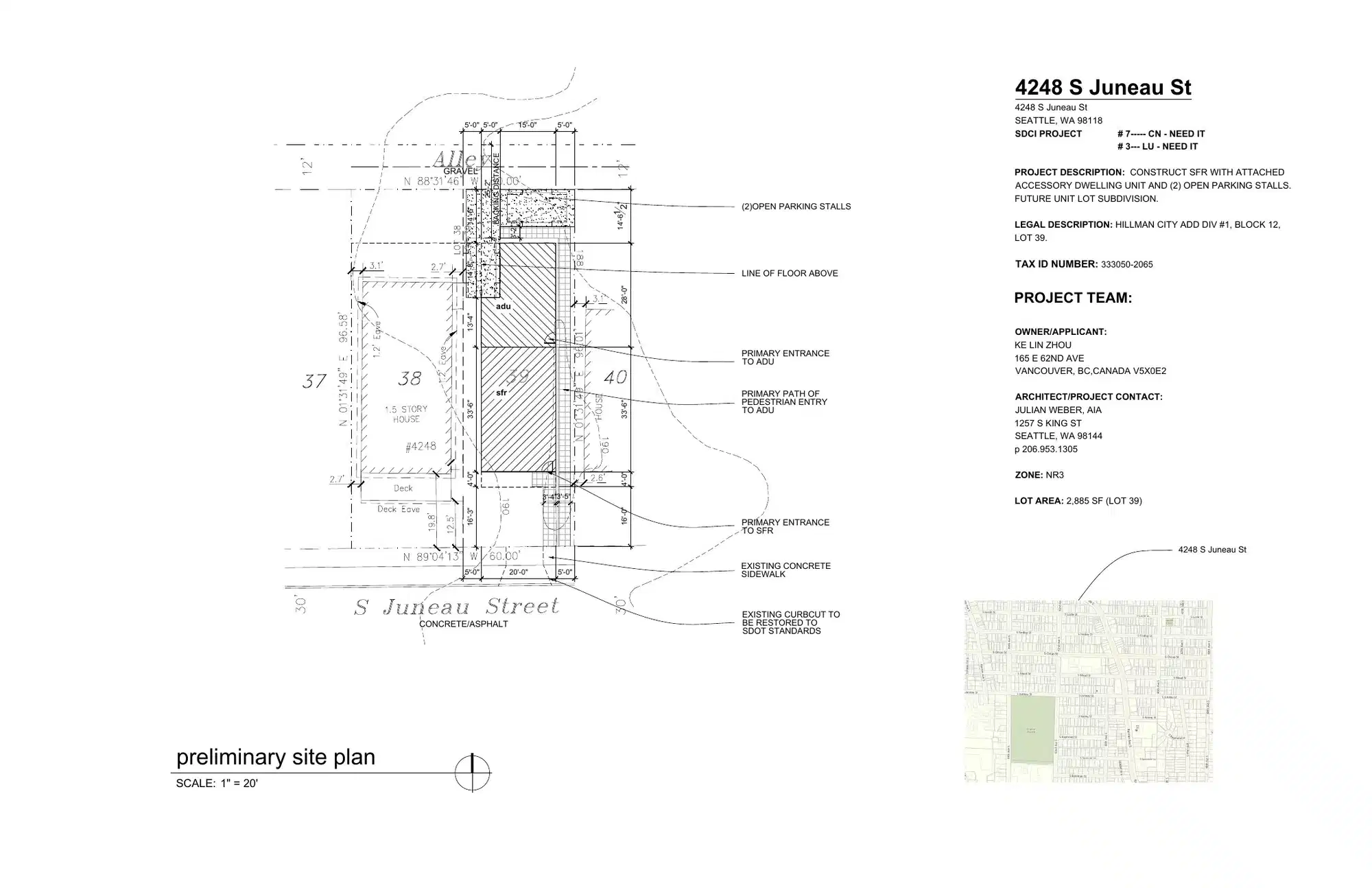 Site plan for 4250 S Juneau St