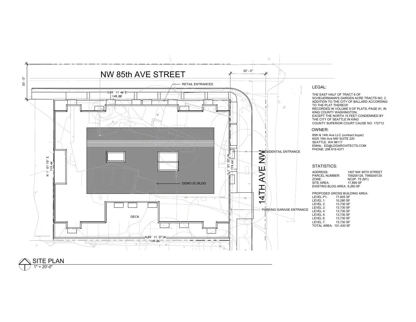 Site plan for 1407 NW 85th St