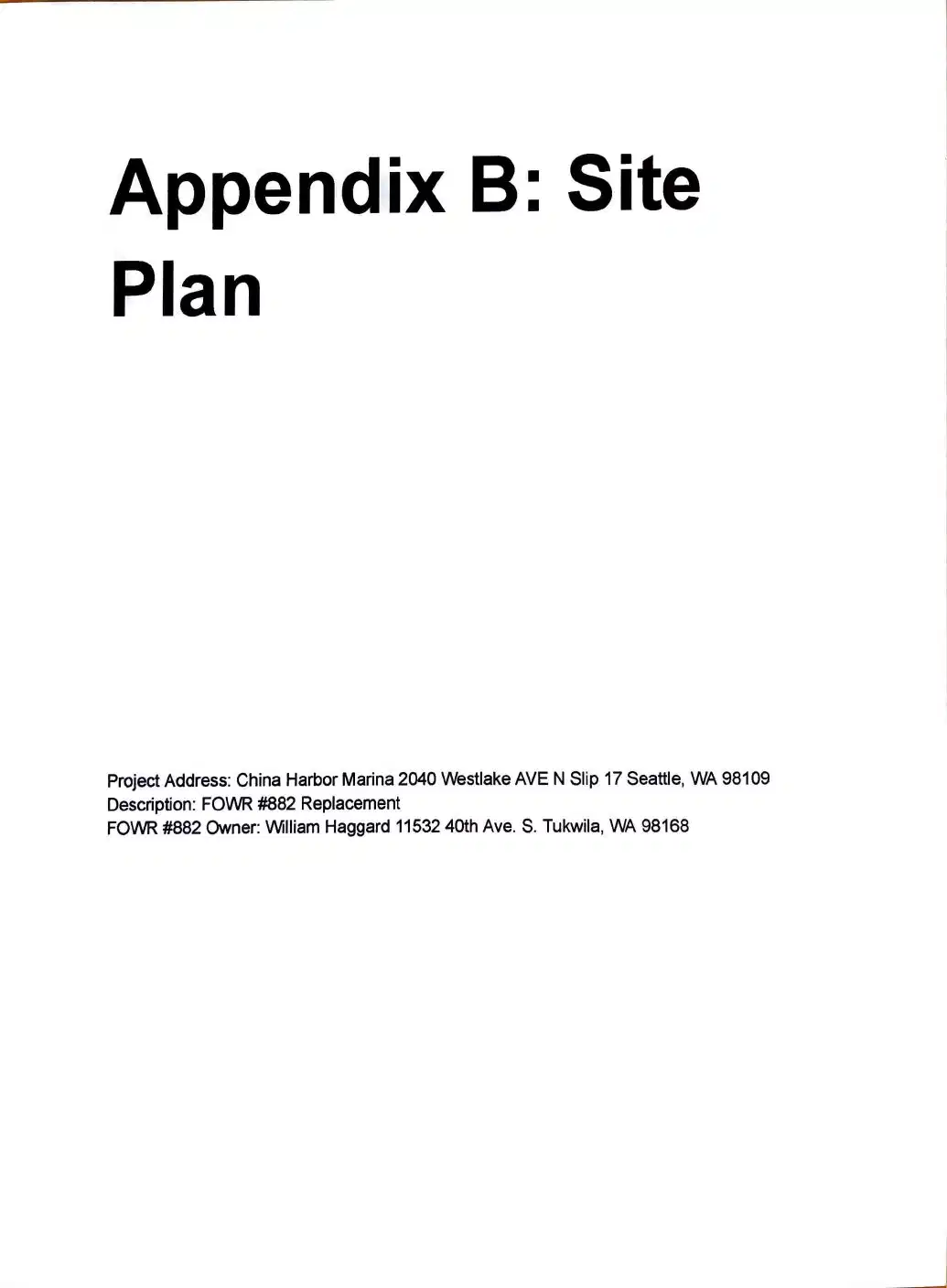 Site plan for 2040 Westlake Ave N
