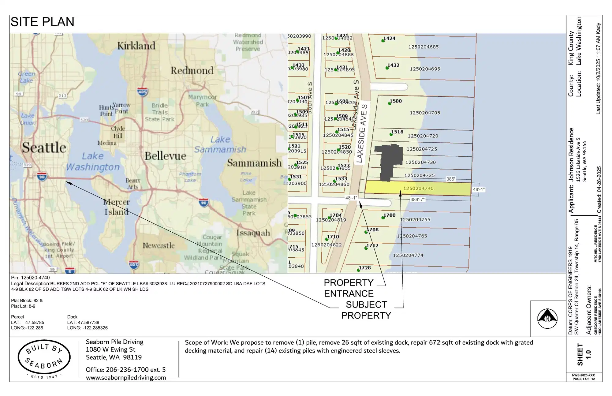 Site plan for 1526 Lakeside Ave S