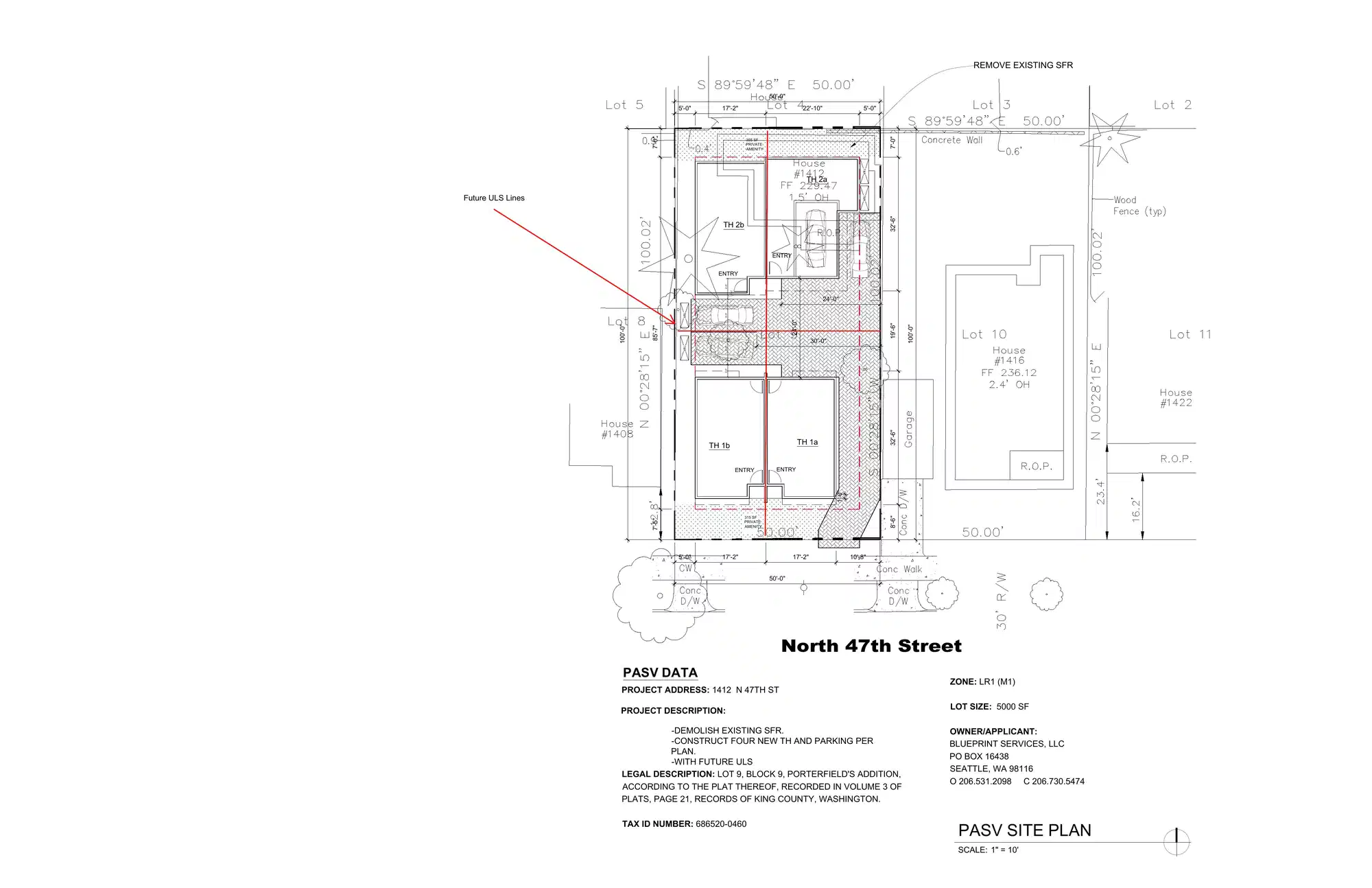 Site plan for 1412 N 47th St