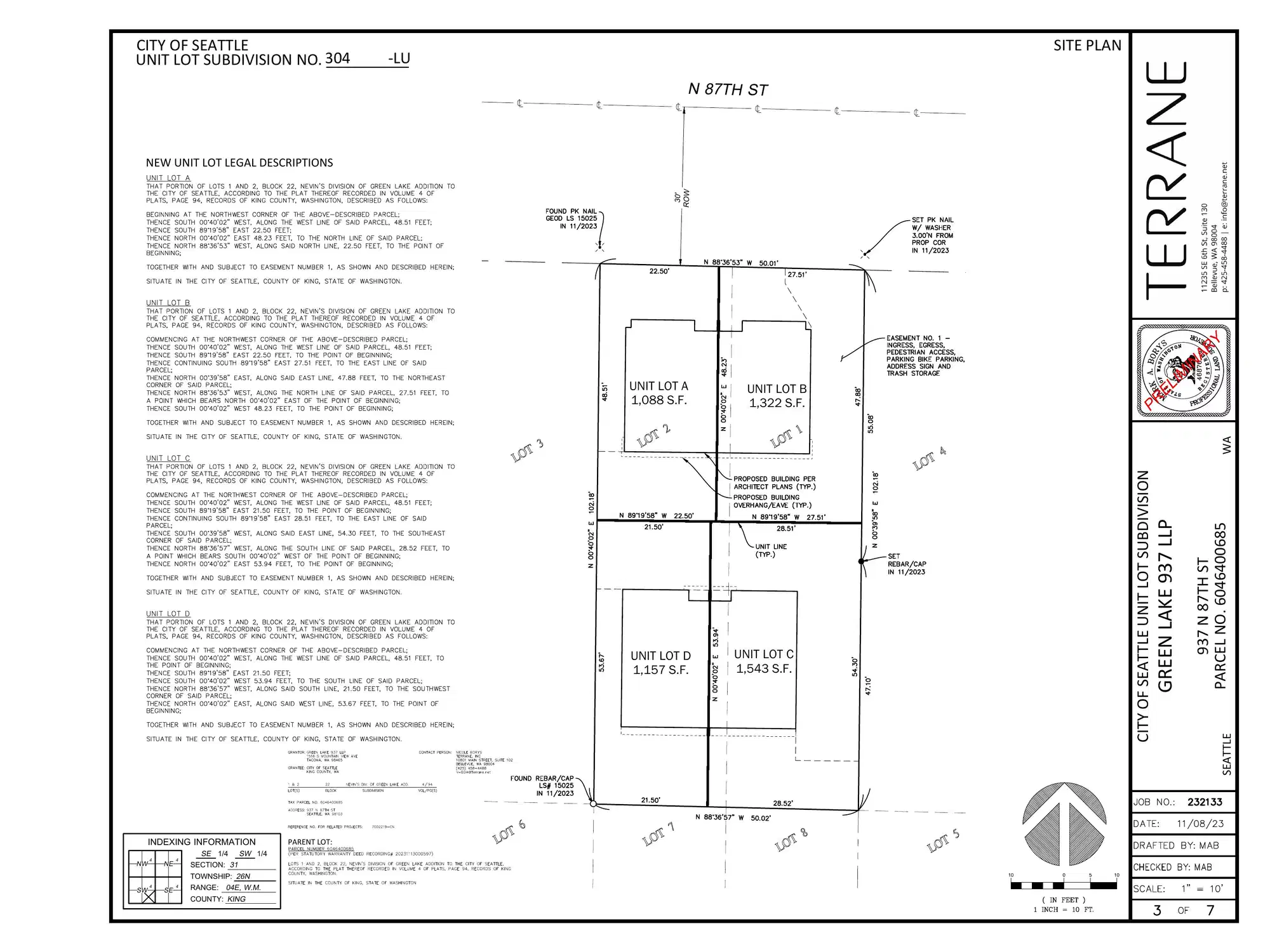 Site plan for 937 N 87th St