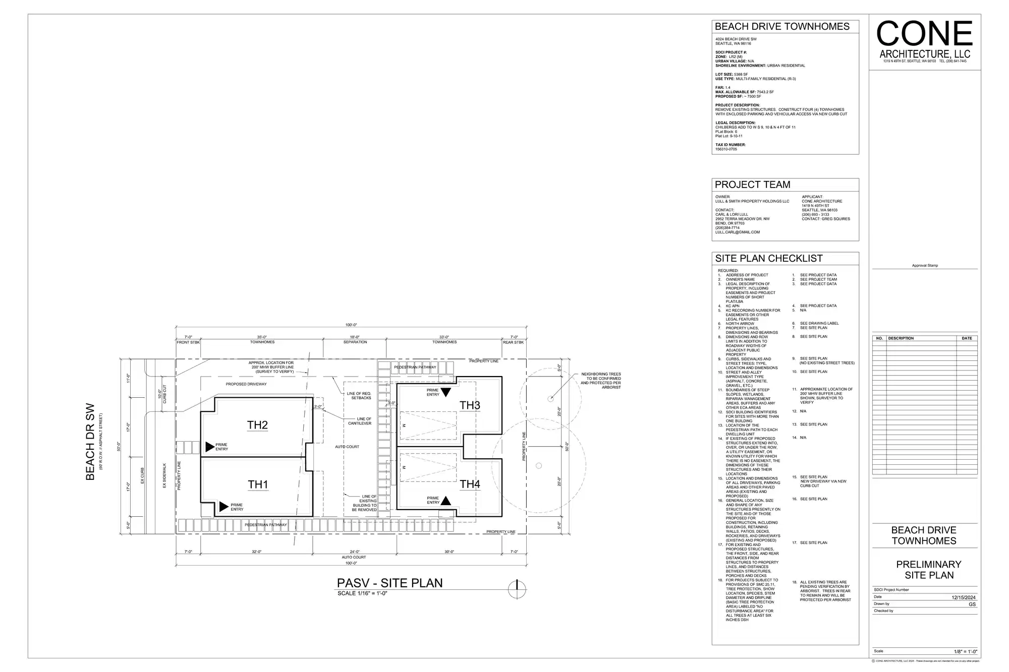 Site plan for 4024 Beach Dr SW