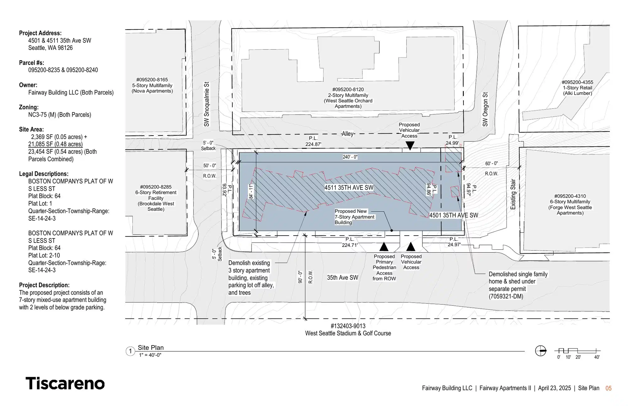 Site plan for 4511 35th Ave SW
