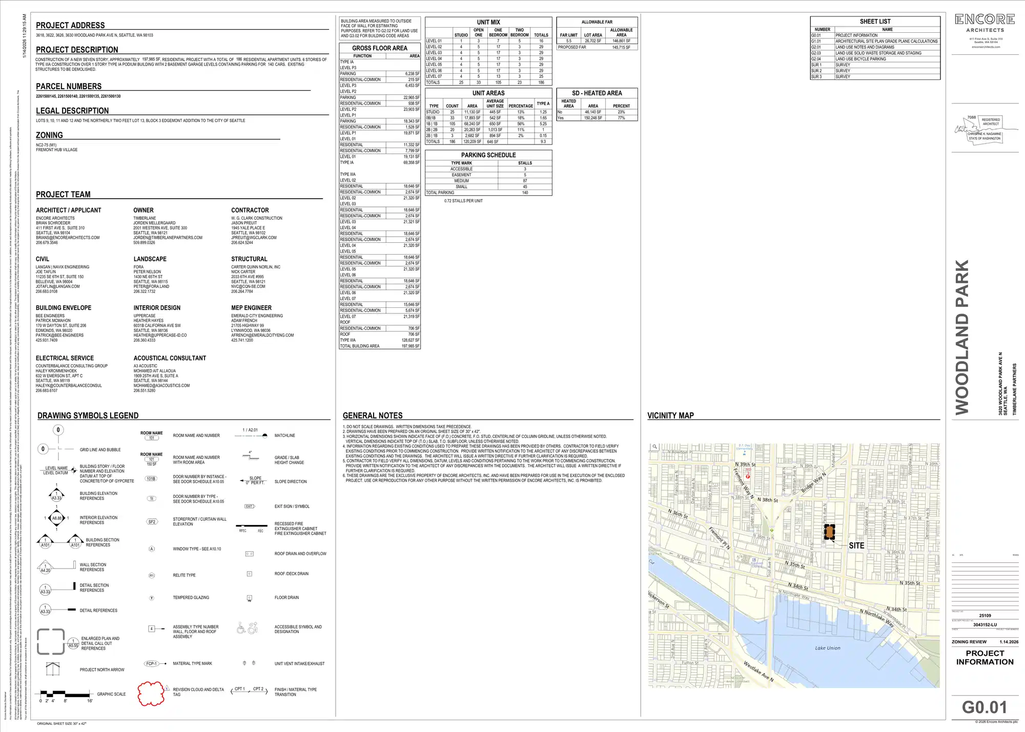 Site plan for 3622 Woodland Park Ave N