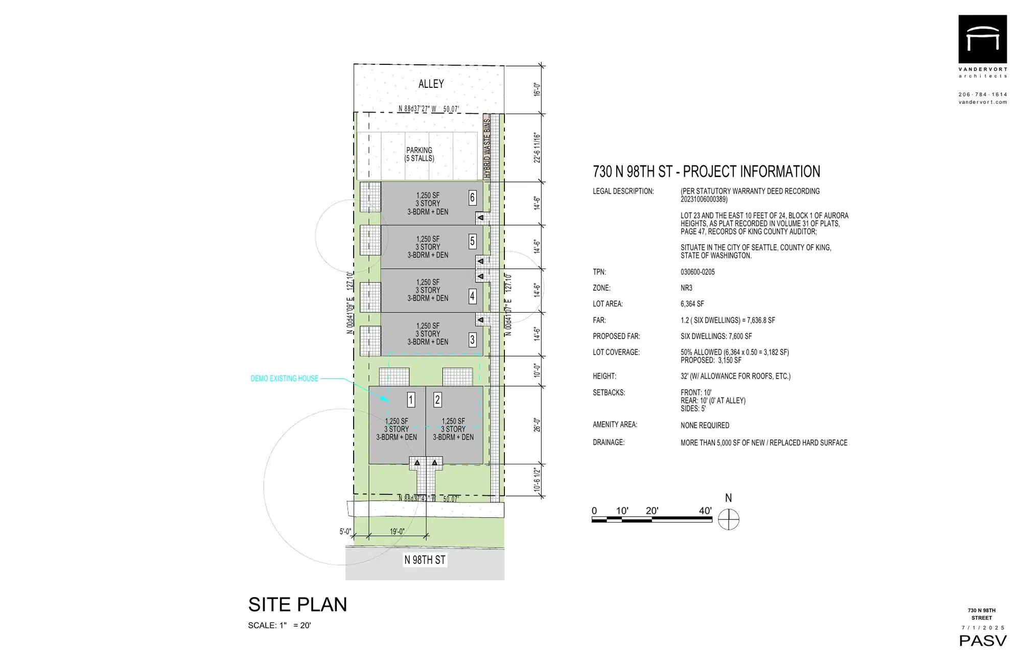 Site plan for 732 A N 98th St