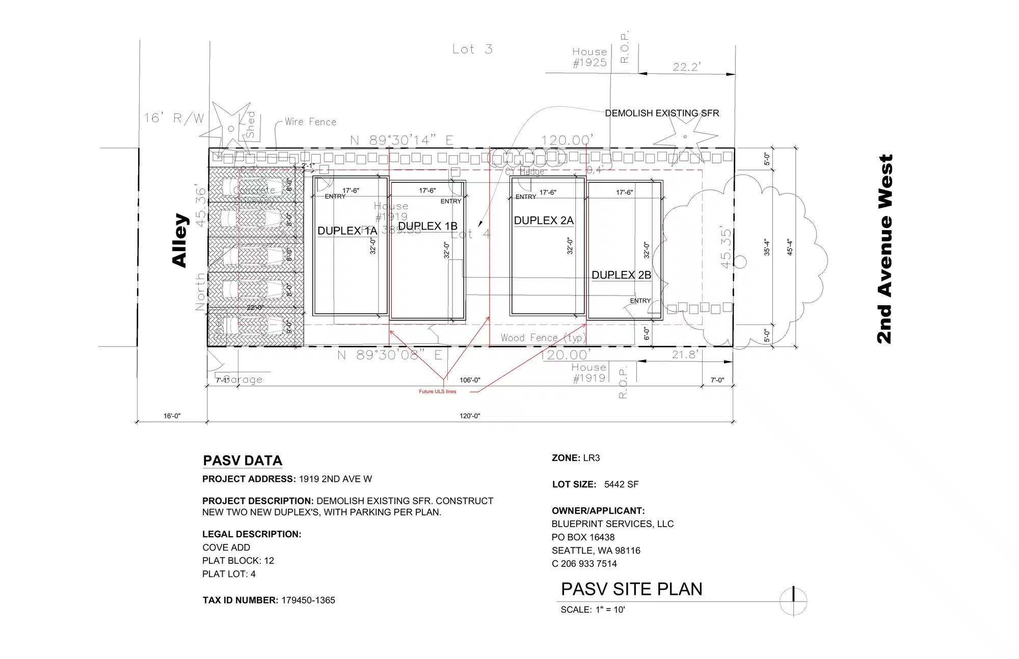Site plan for 1919 2nd Ave W