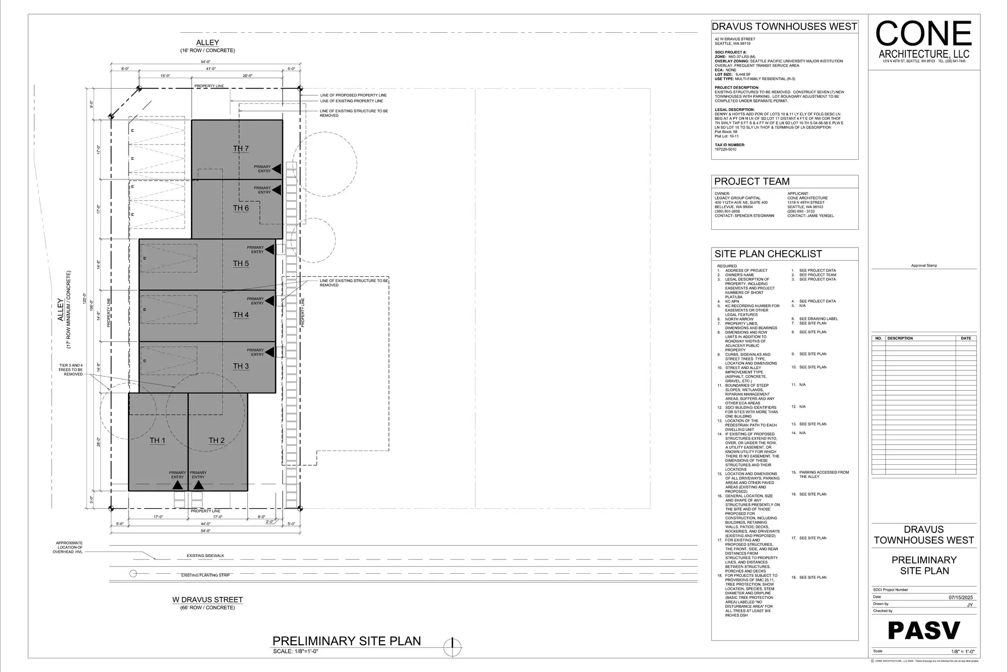Site plan for 42 W Dravus St