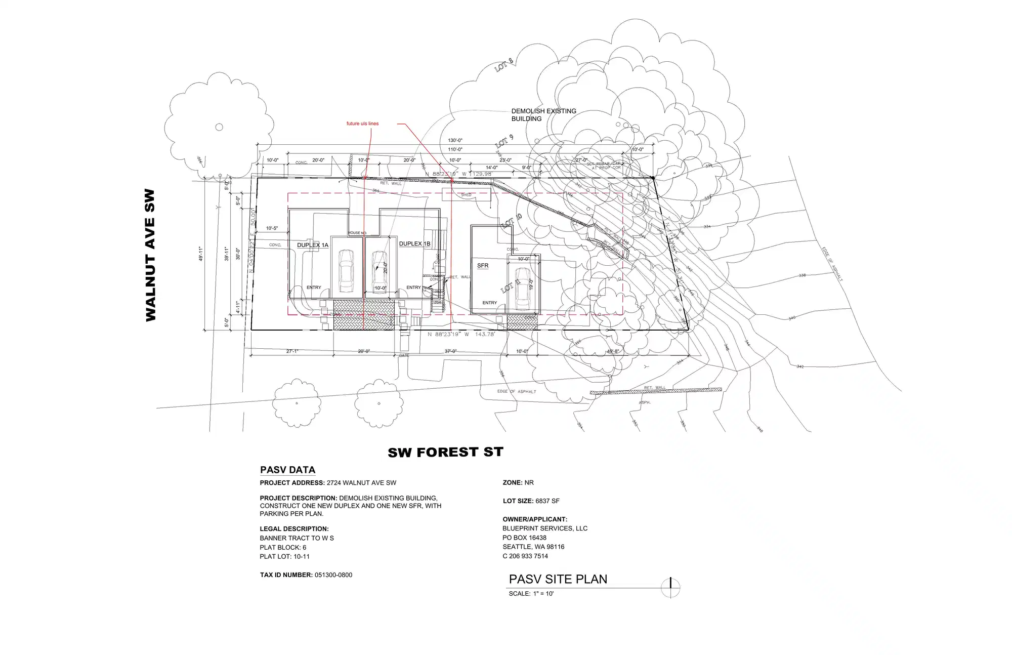 Site plan for 2724 Walnut Ave SW