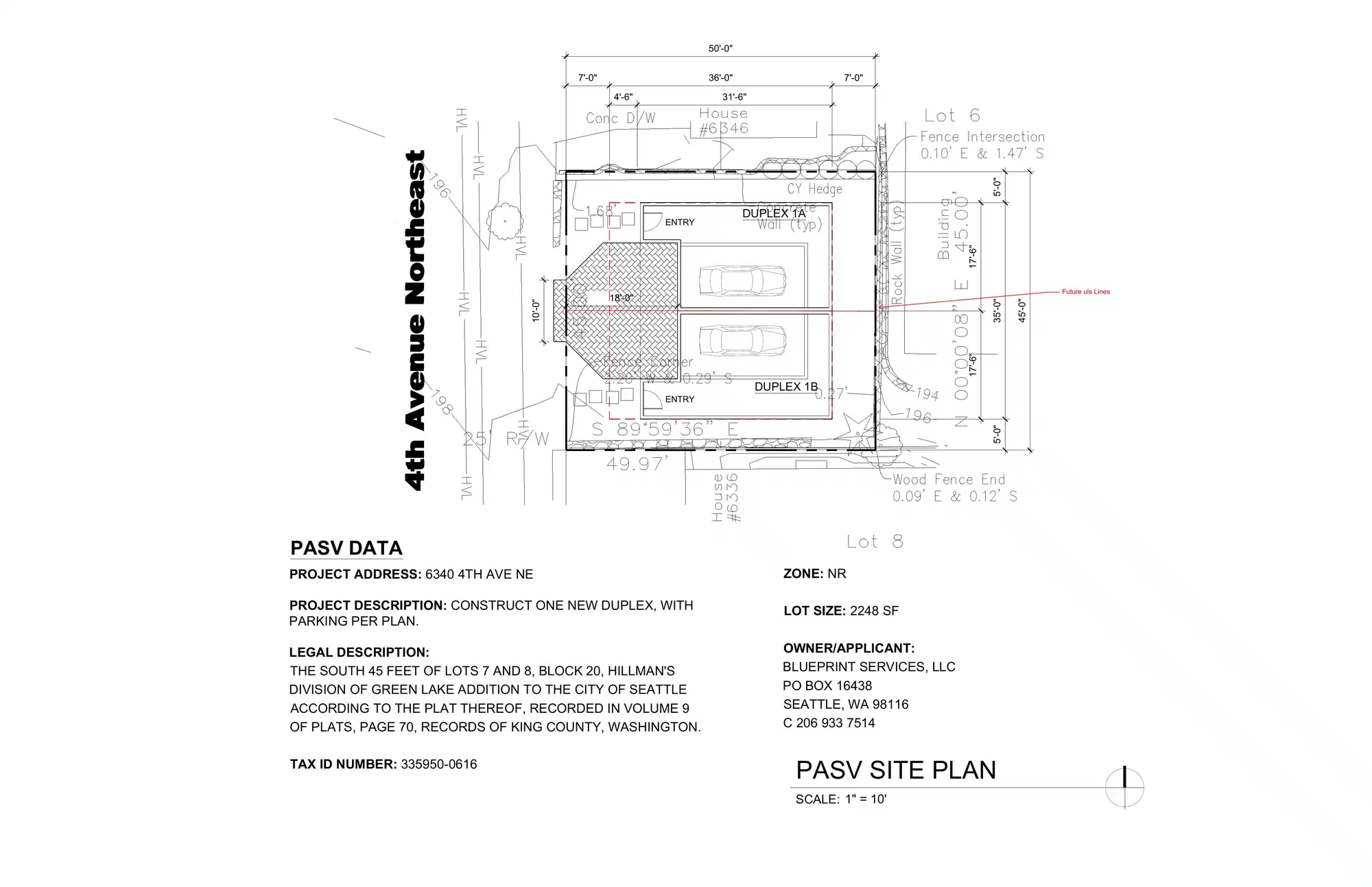 Site plan for 6340 4th Ave NE