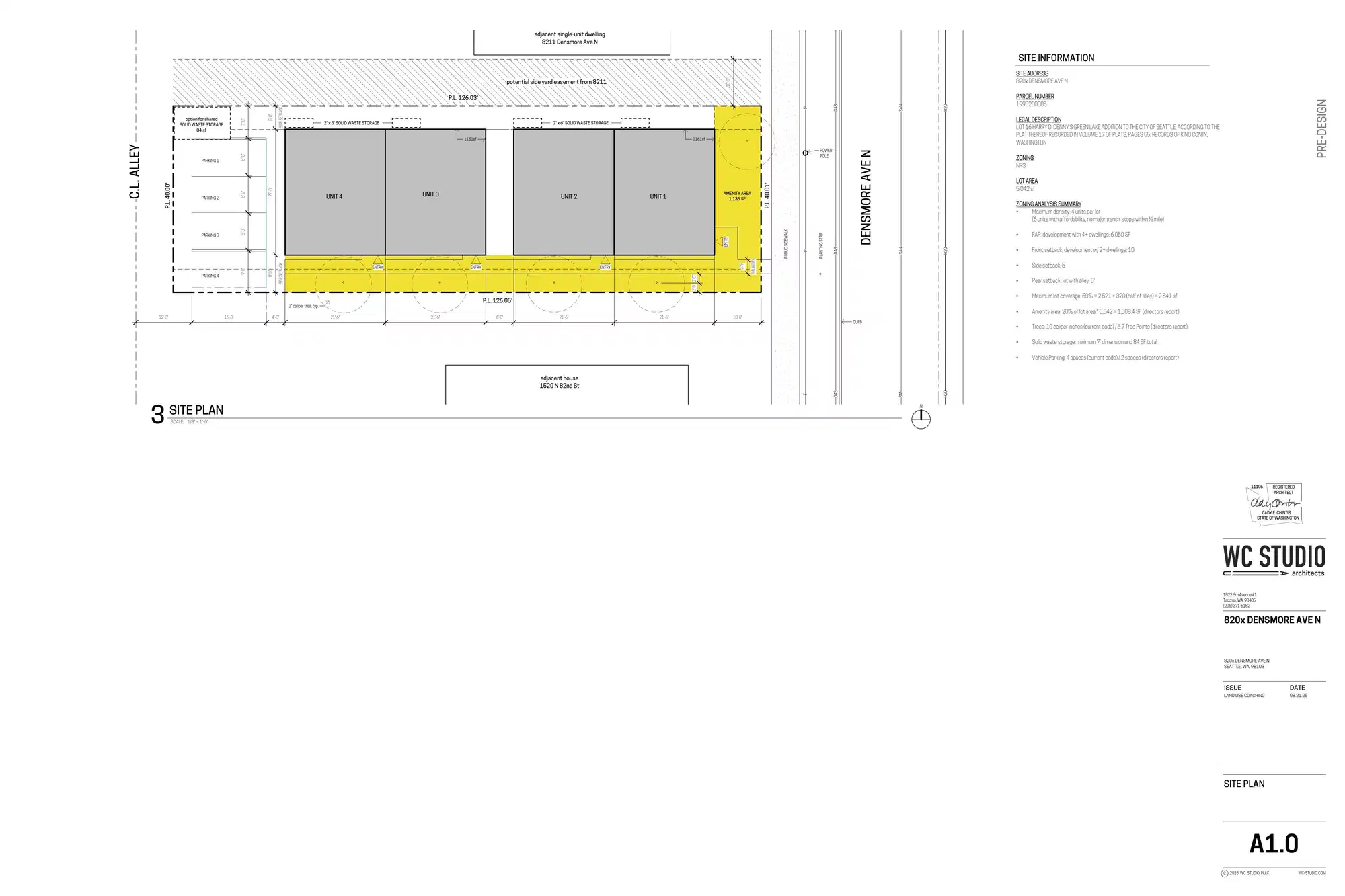 Site plan for 8207 A Densmore Ave N