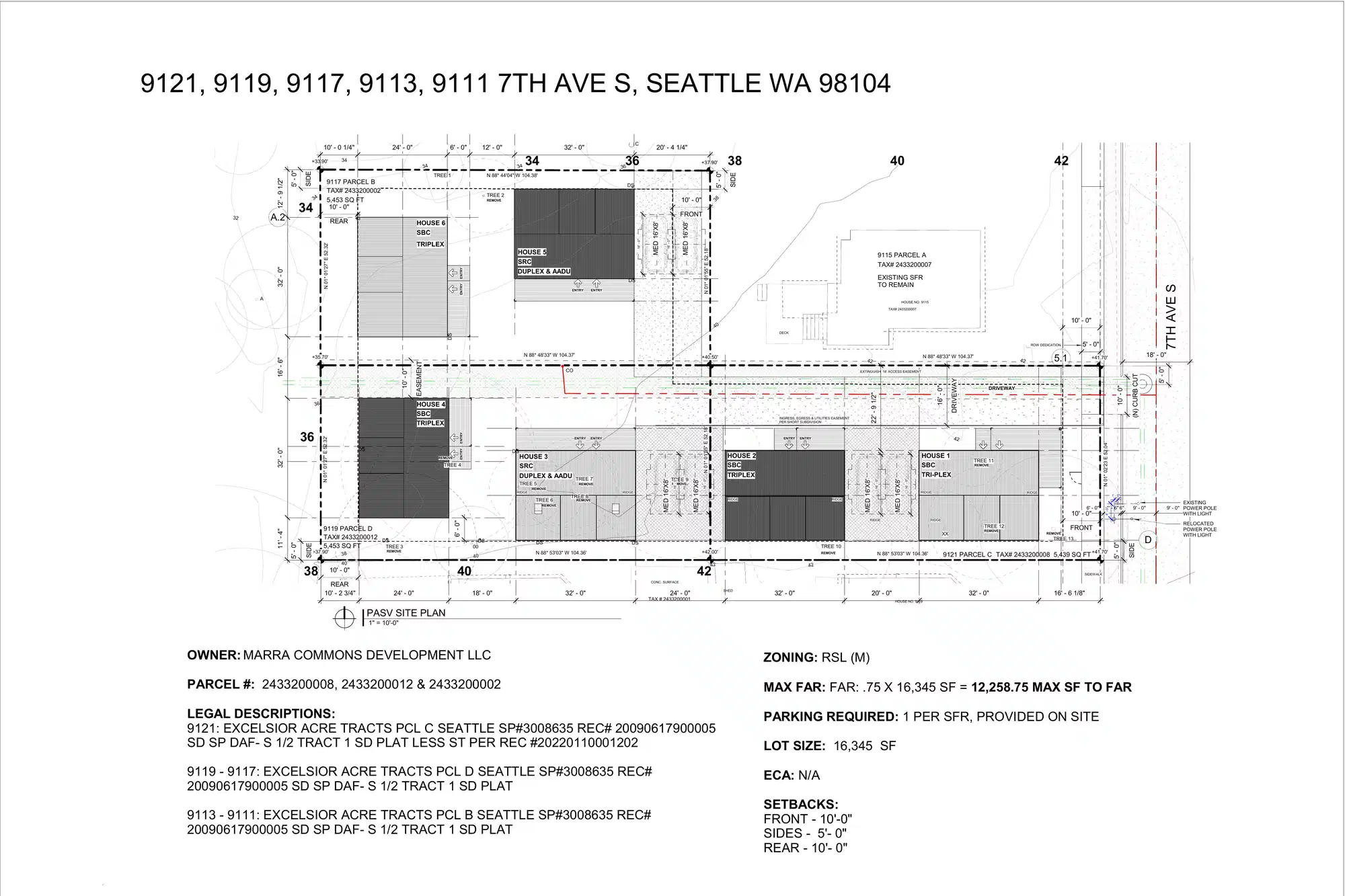 Site plan for 9113 7th Ave S