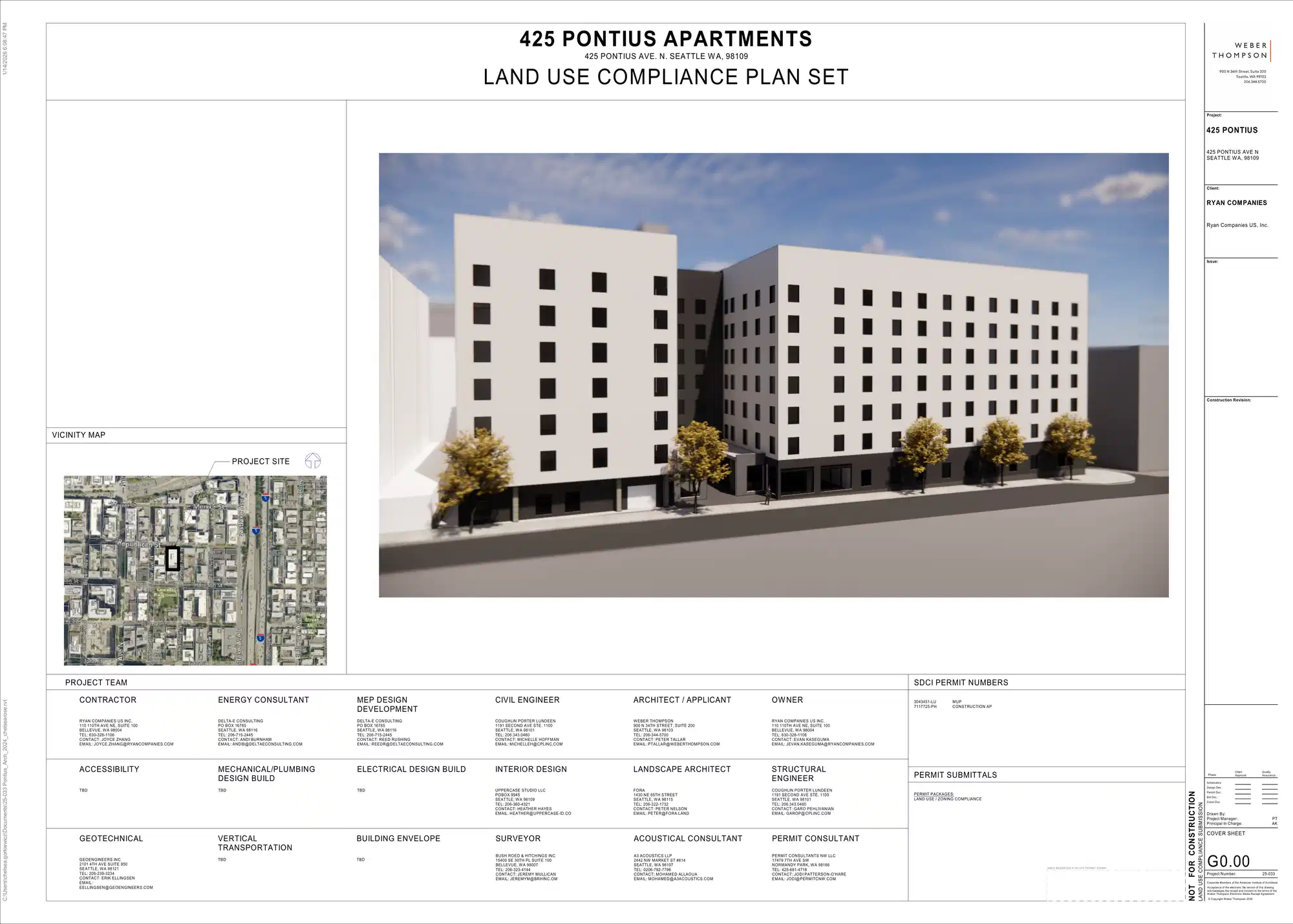 Site plan for 425 Pontius Ave N
