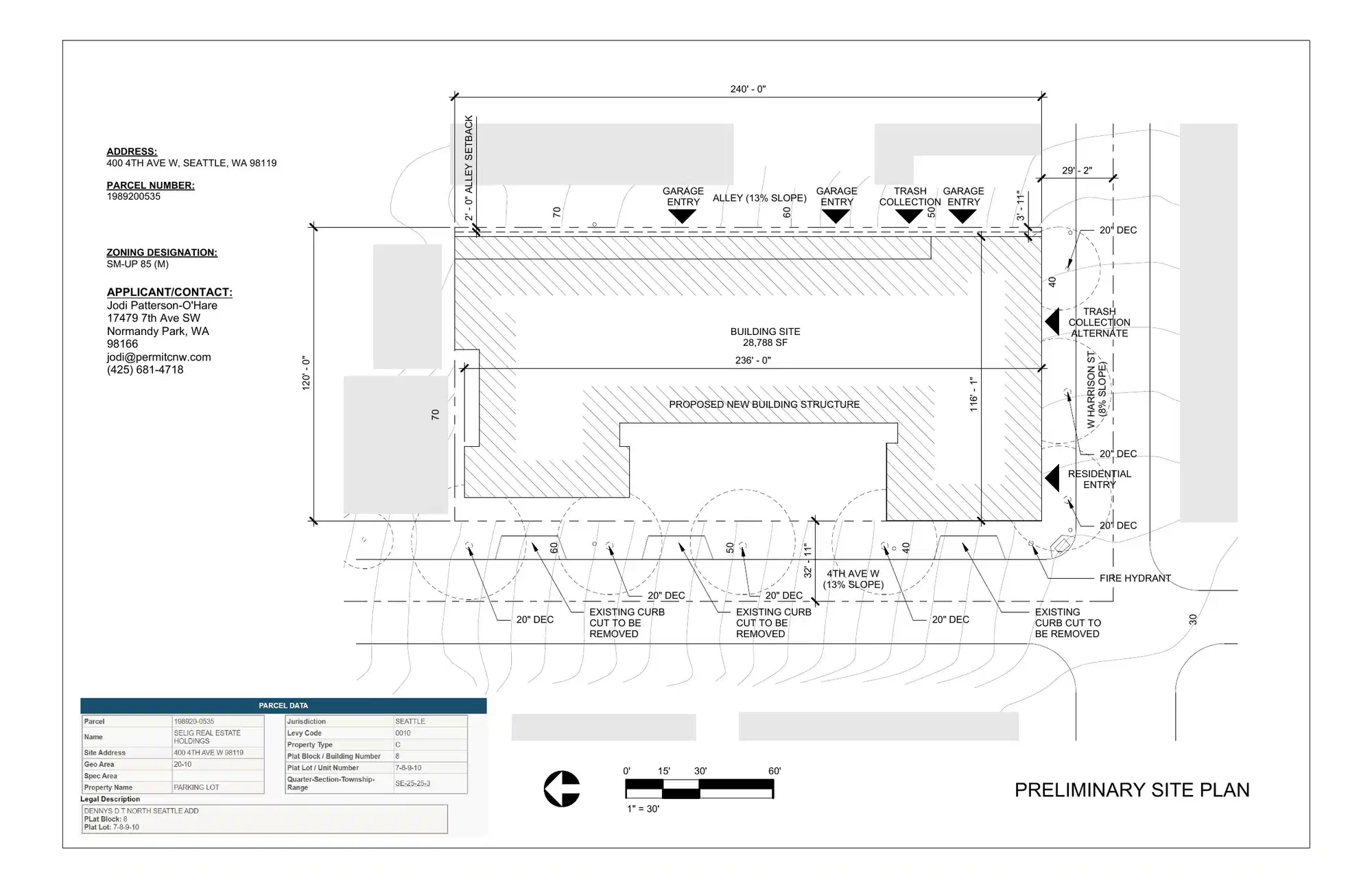 Site plan for 400 4th Ave W