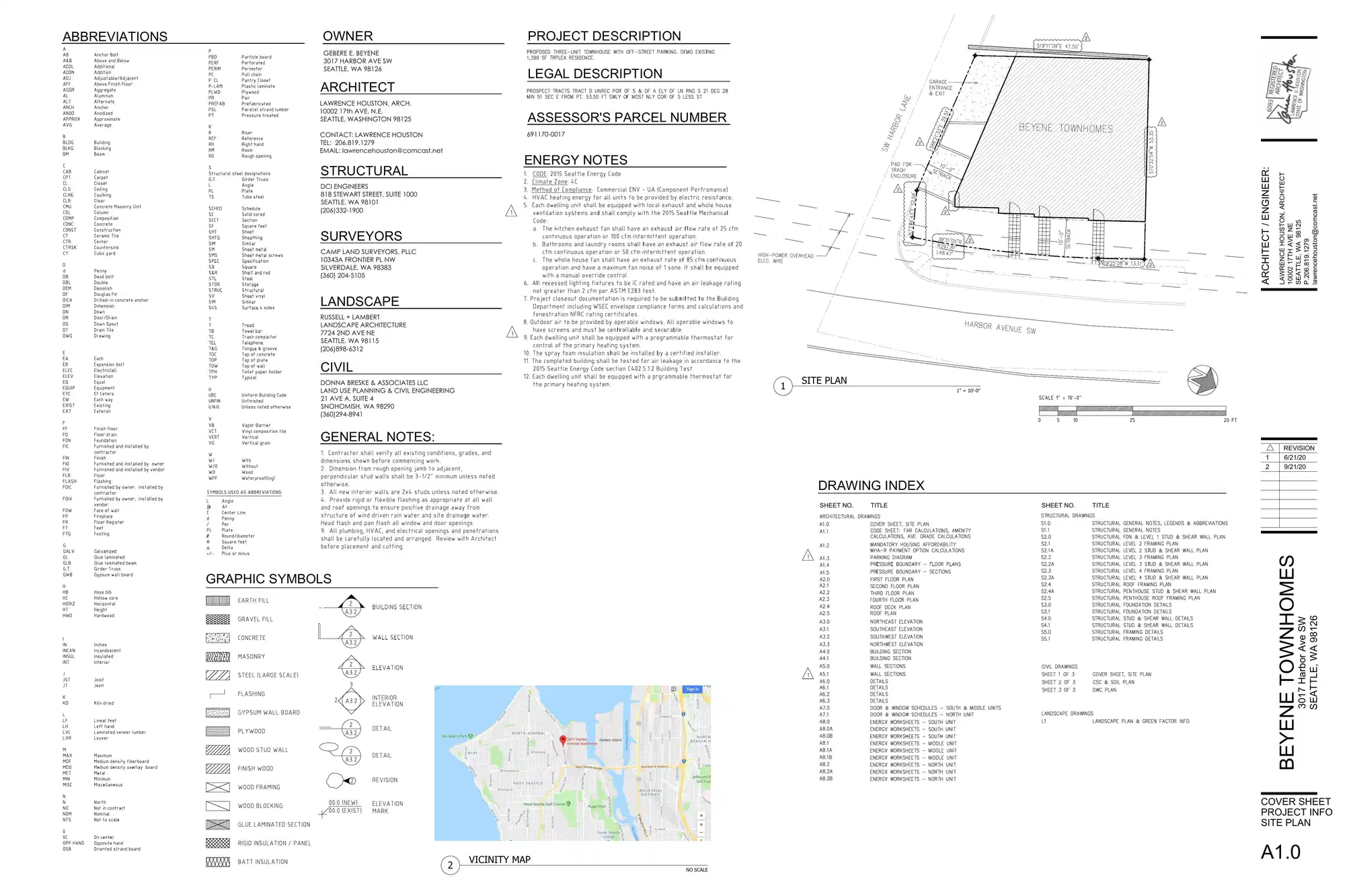 Site plan for 3017 Harbor Ave SW