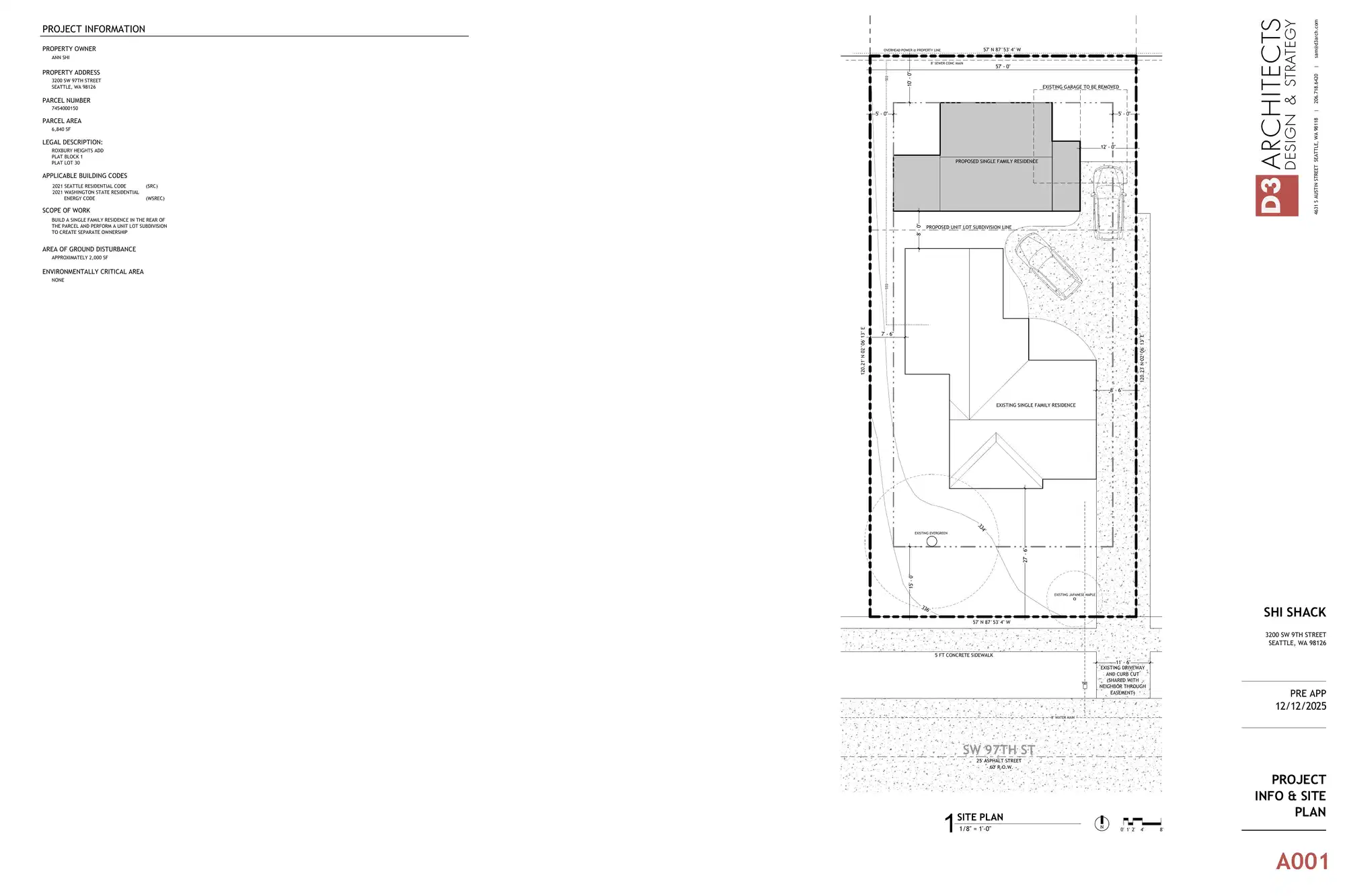 Site plan for 3202 SW 97th St