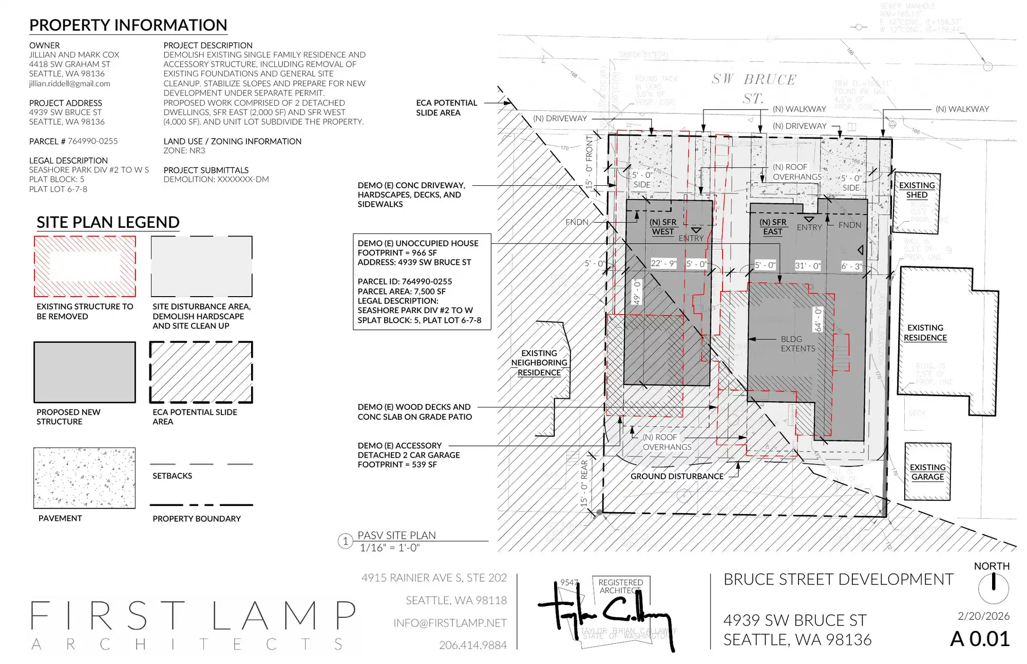 Site plan for 4941 SW Bruce St