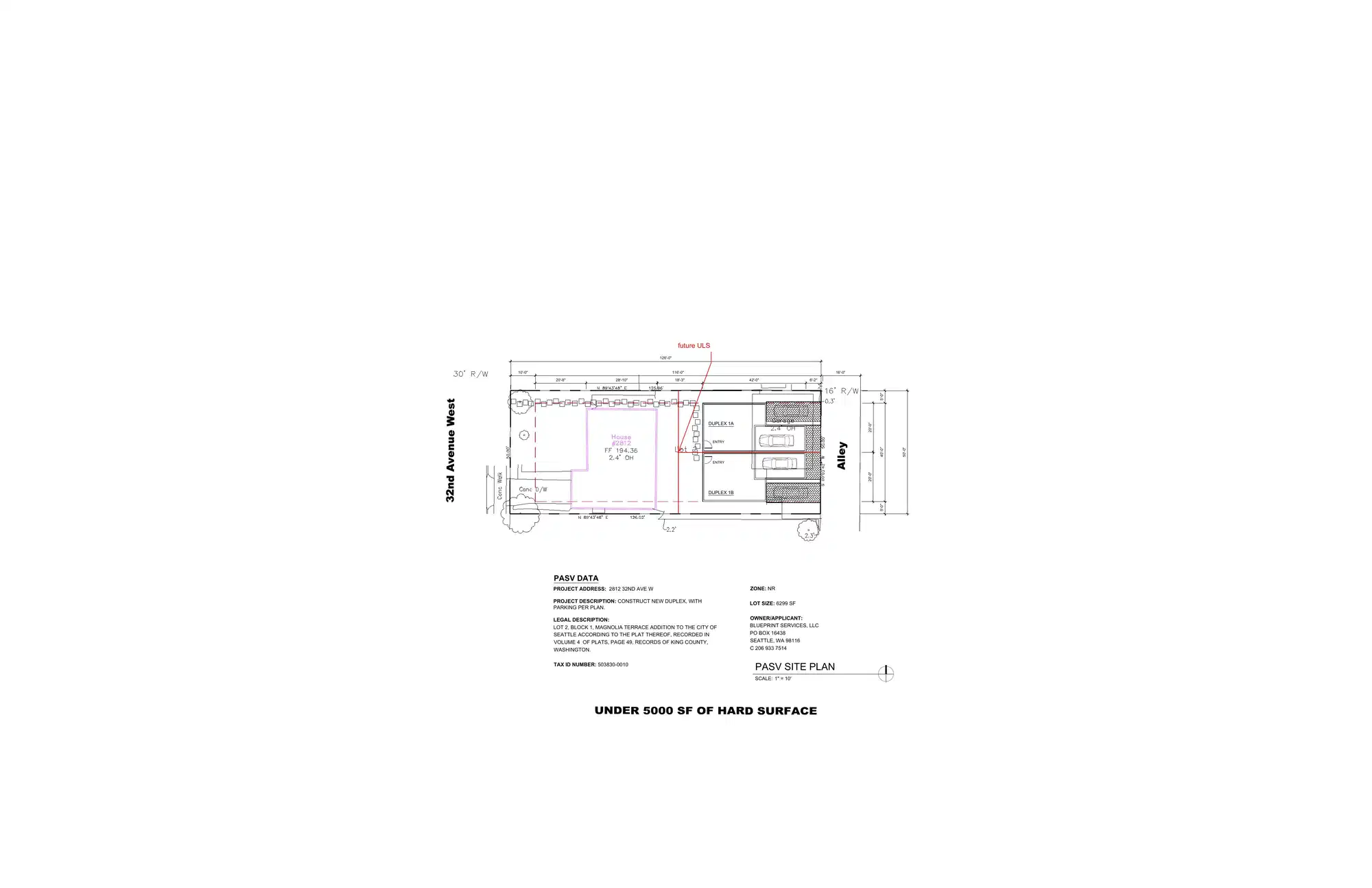 Site plan for 2814 32nd Ave W