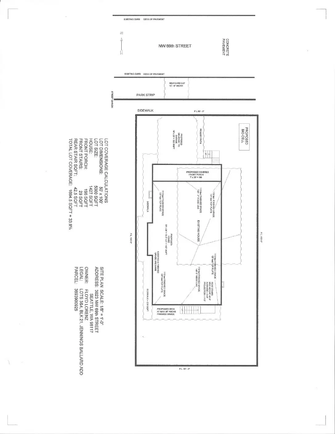 Site plan for 3023 NW 69th St