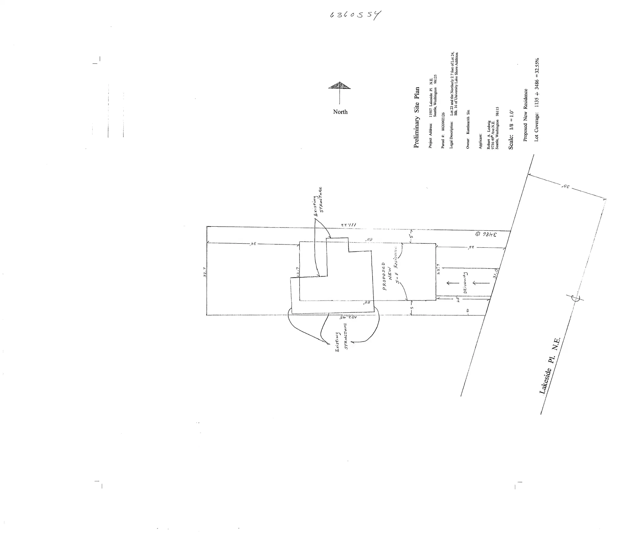 Site plan for 11907 Lakeside Pl NE
