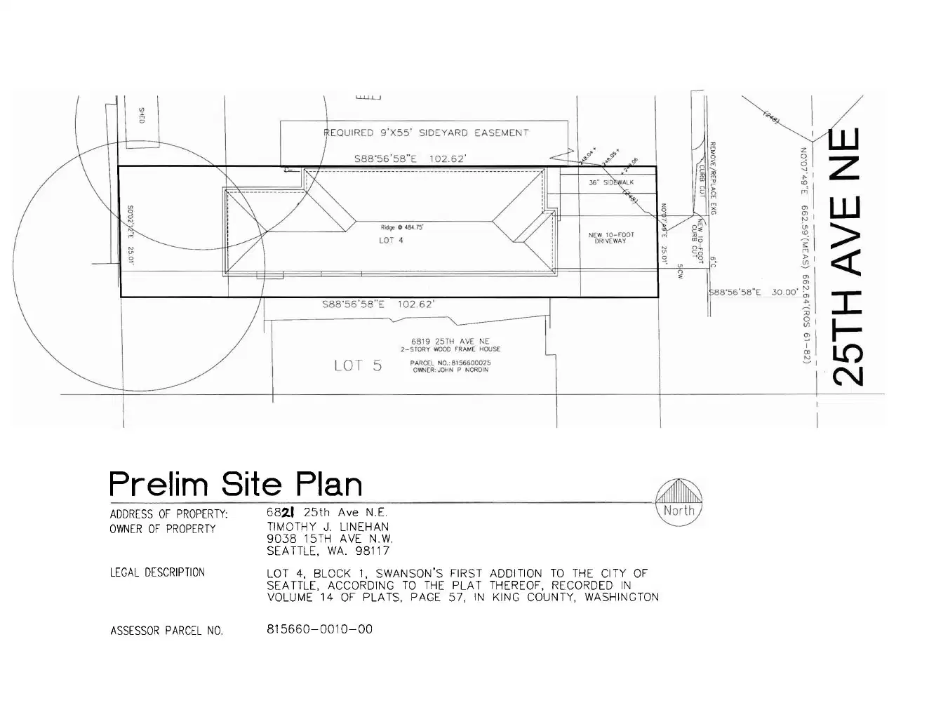 Site plan for 6821 25th Ave NE