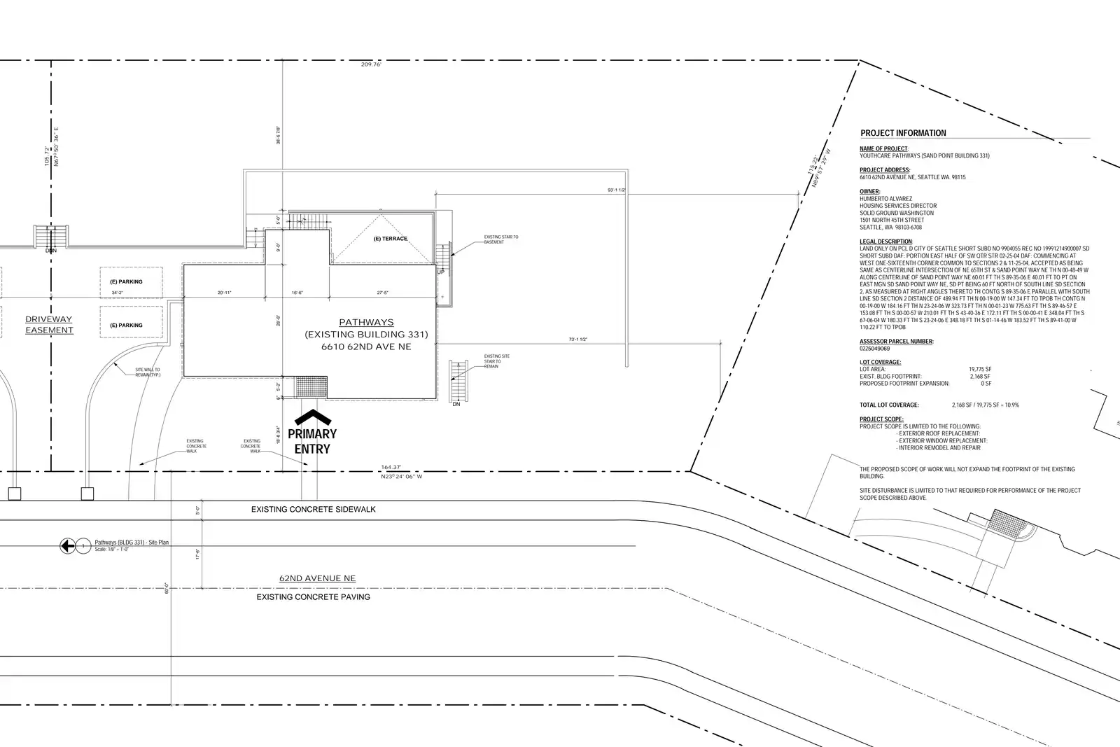 Site plan for 6610 62nd Ave NE