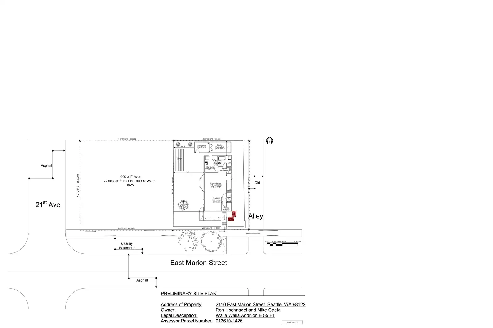 Site plan for 2110 E Marion St