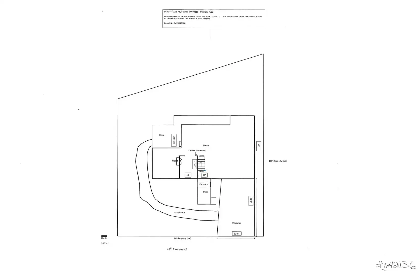 Site plan for 8636 45th Ave NE