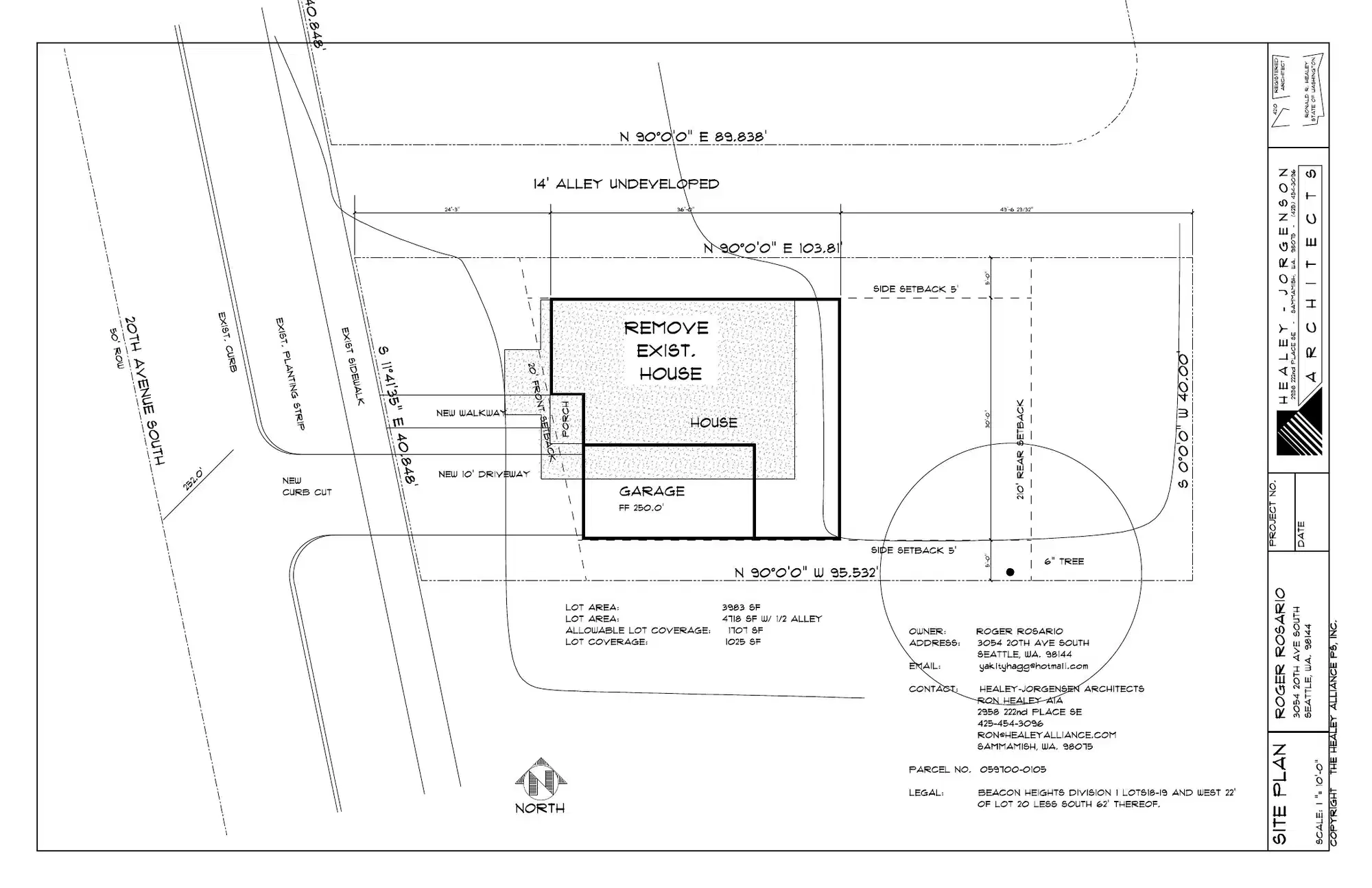 Site plan for 3054 20th Ave S