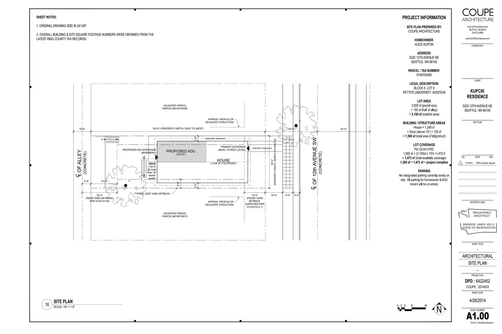 Site plan for 5225 12th Ave NE