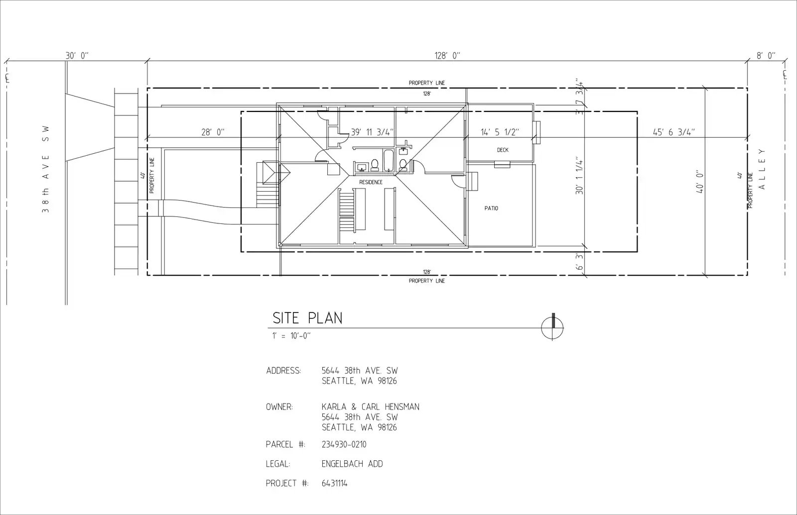 Site plan for 5644 38th Ave SW