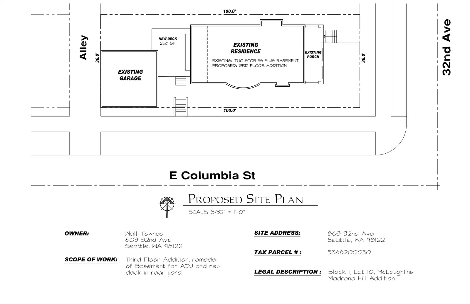 Site plan for 803 32nd Ave