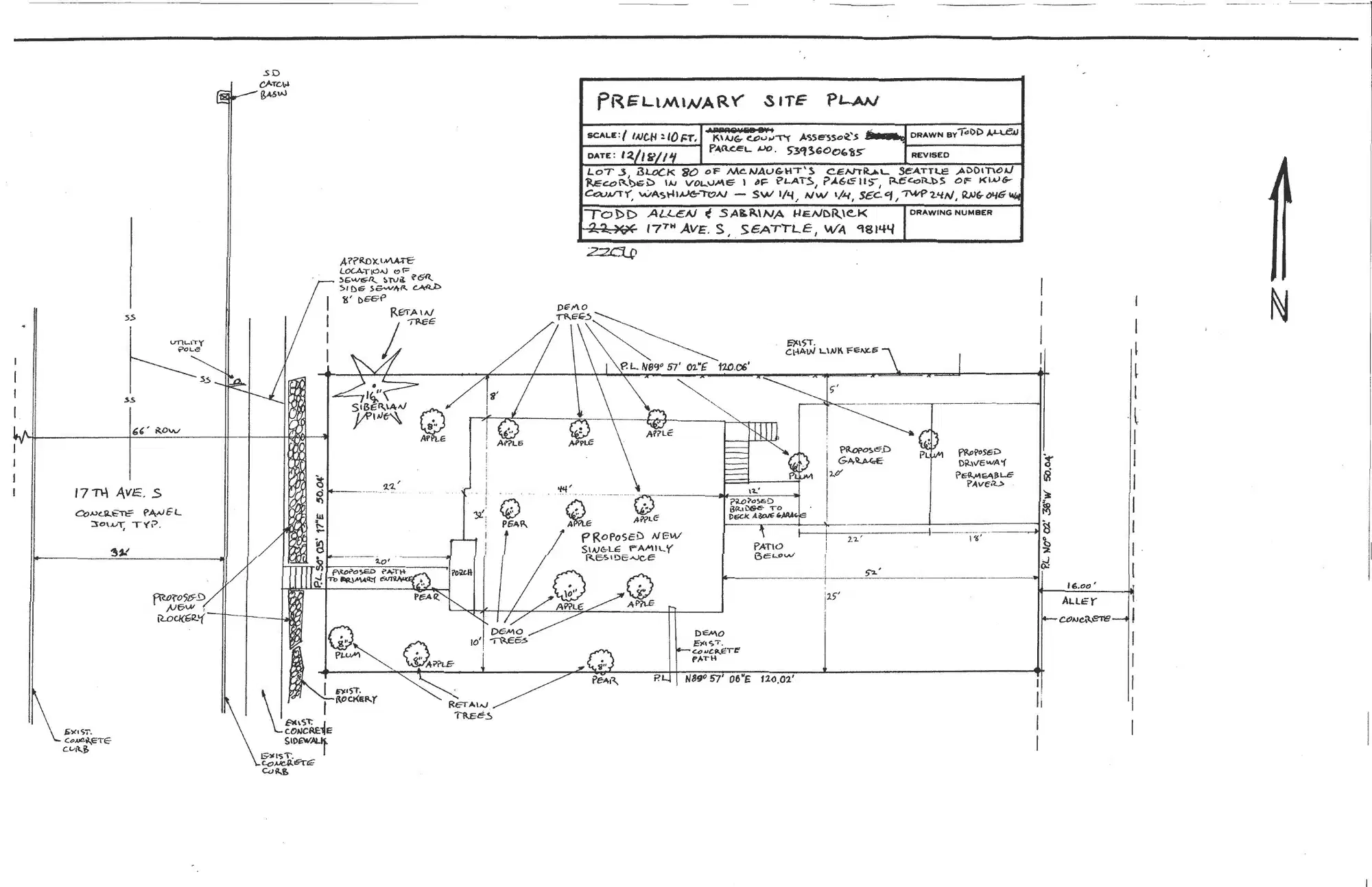 Site plan for 2206 17th Ave S