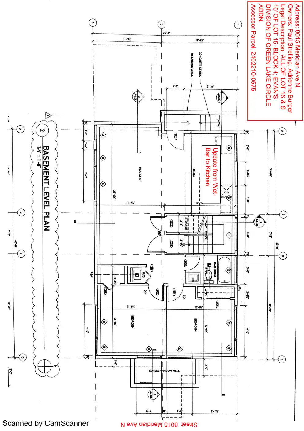 Site plan for 8015 Meridian Ave N