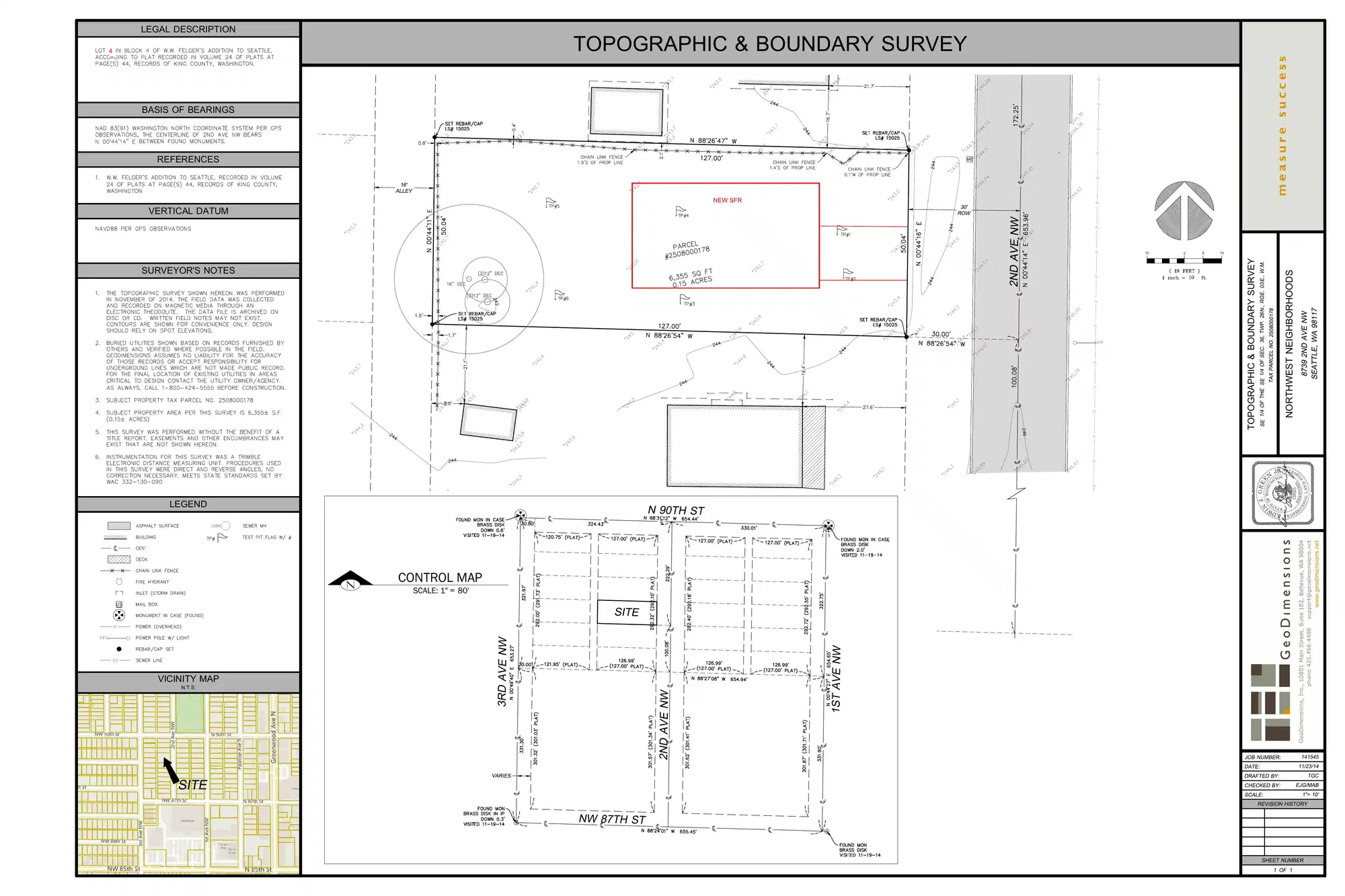 Site plan for 8739 2nd Ave NW