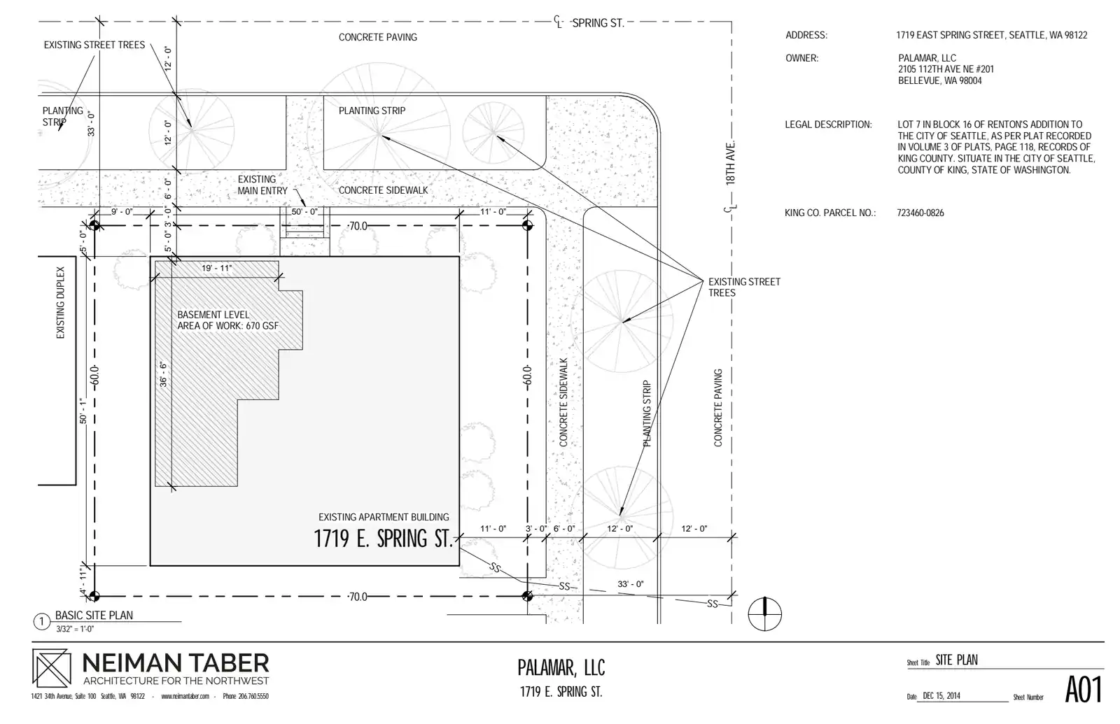 Site plan for 1719 E Spring St