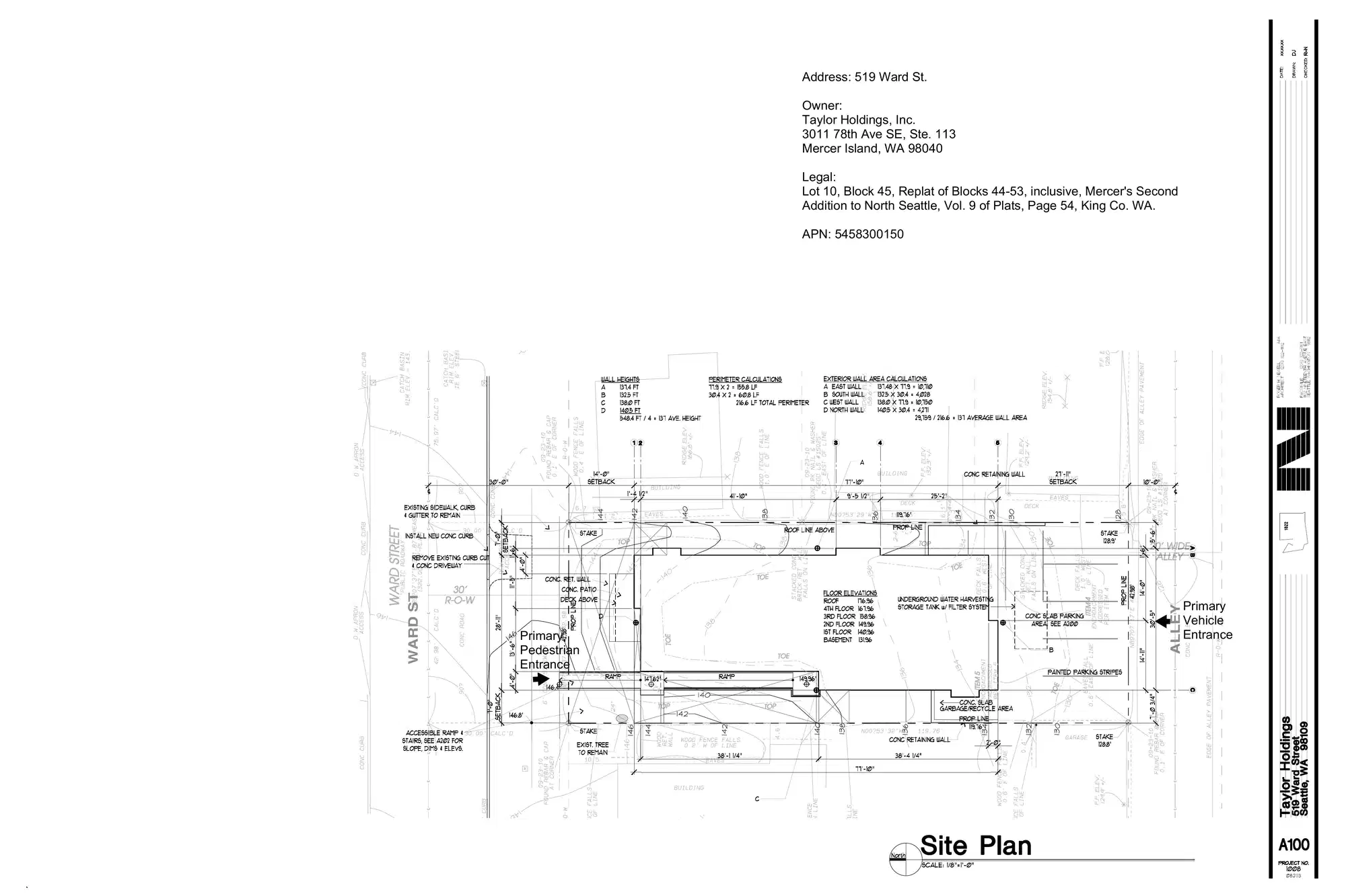 Site plan for 519 Ward St