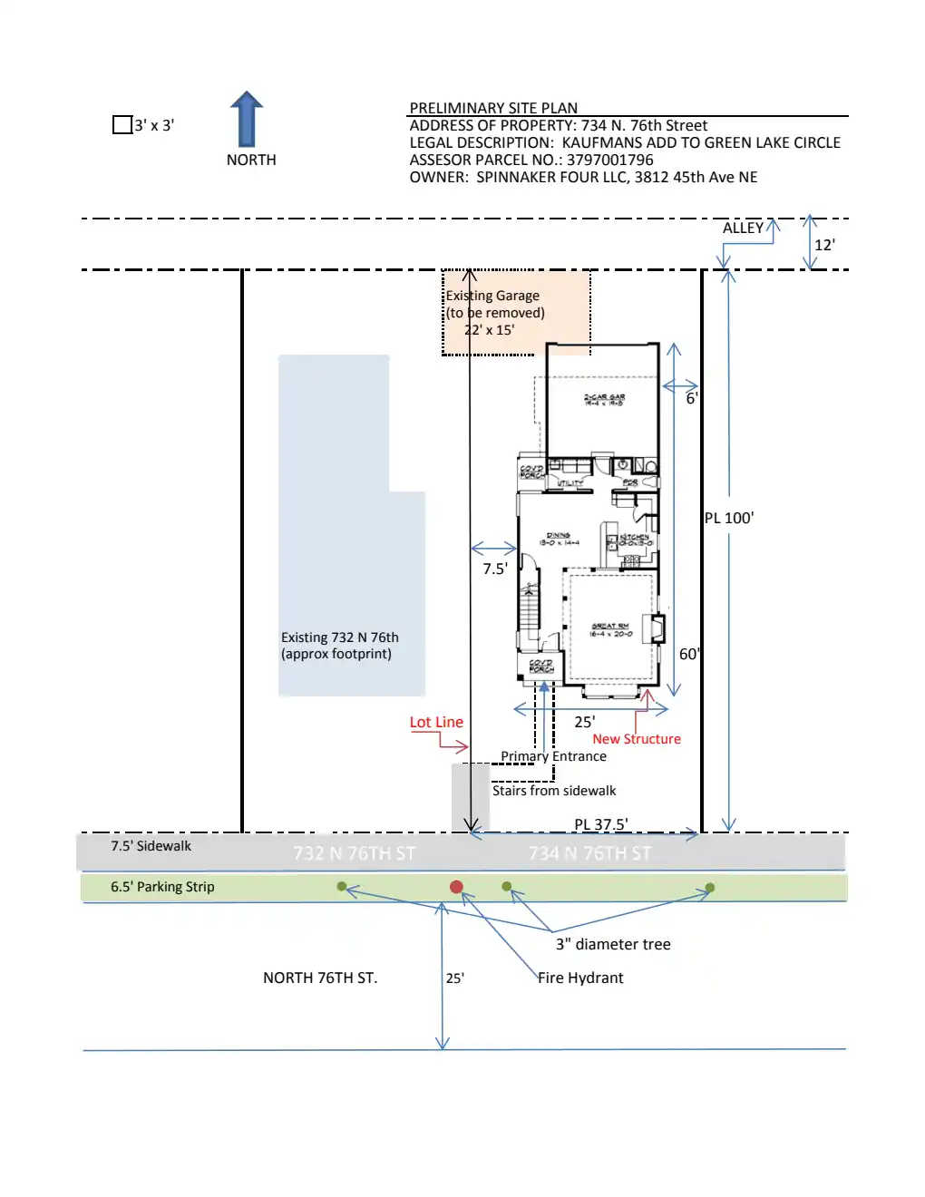 Site plan for 734 N 76th St
