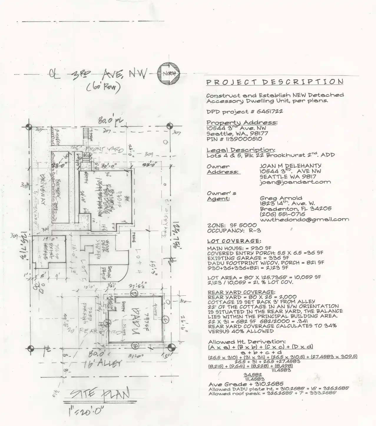 Site plan for 10544 3rd Ave NW