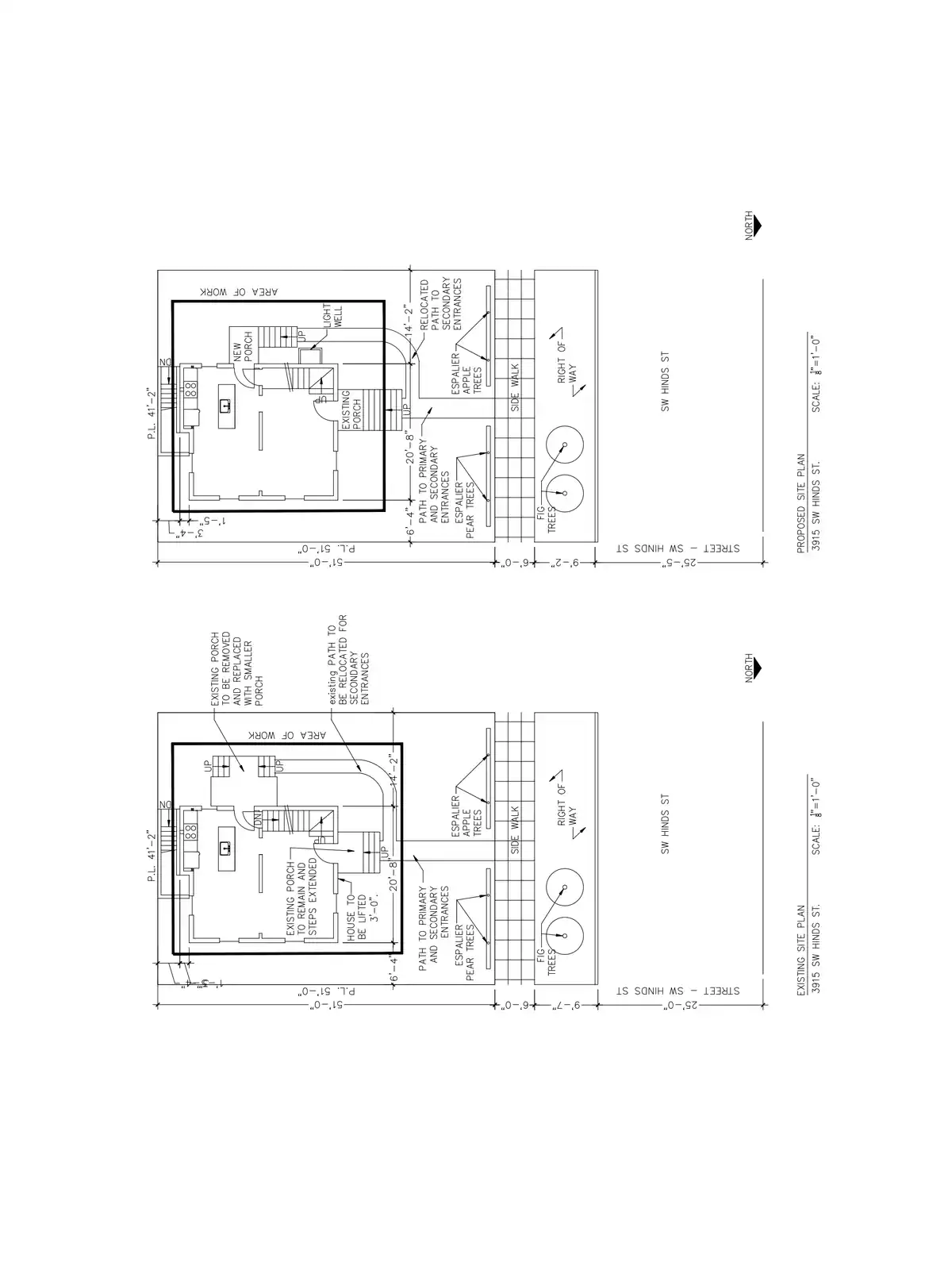 Site plan for 3915 SW Hinds St