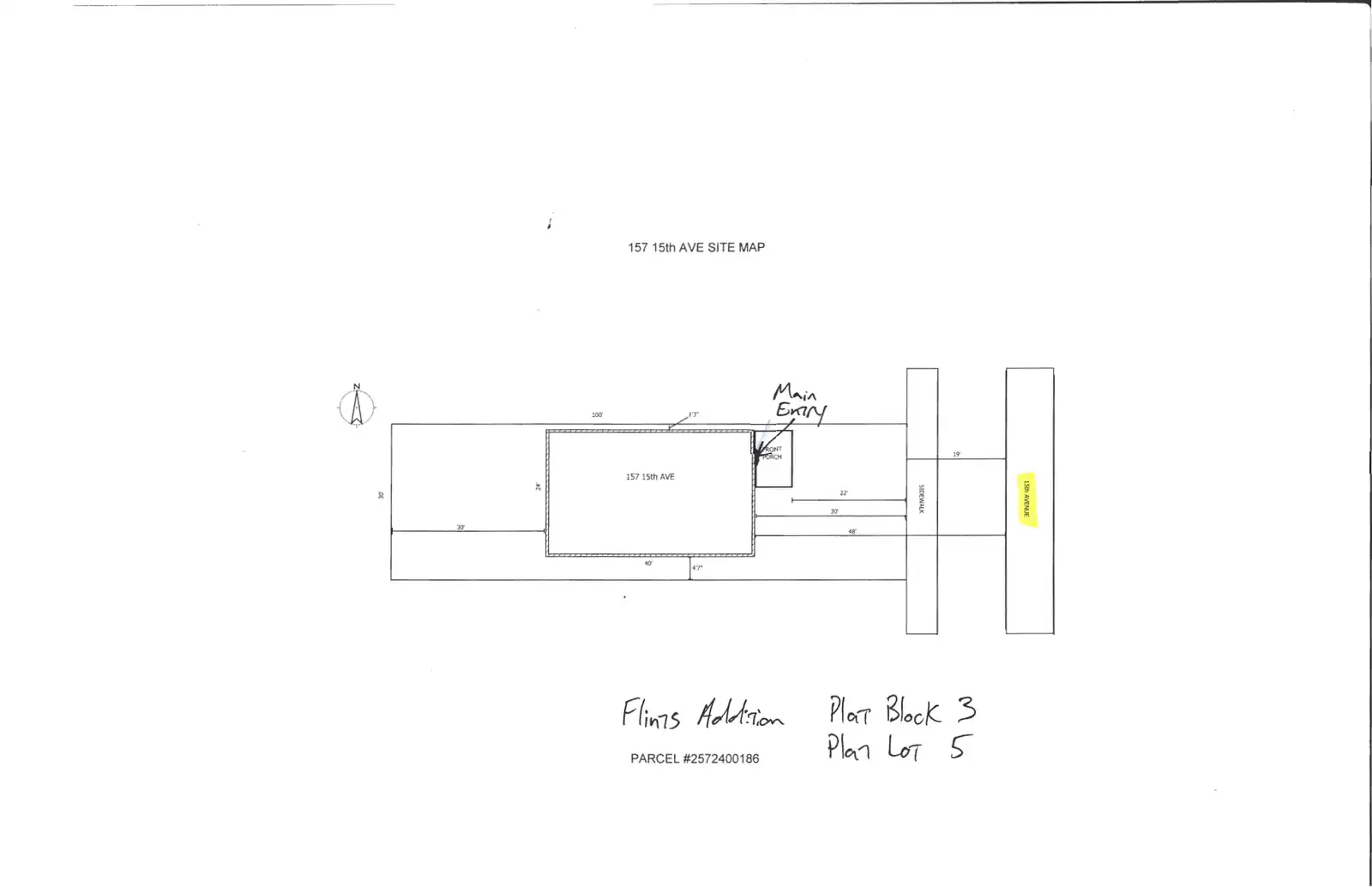 Site plan for 157 15th Ave