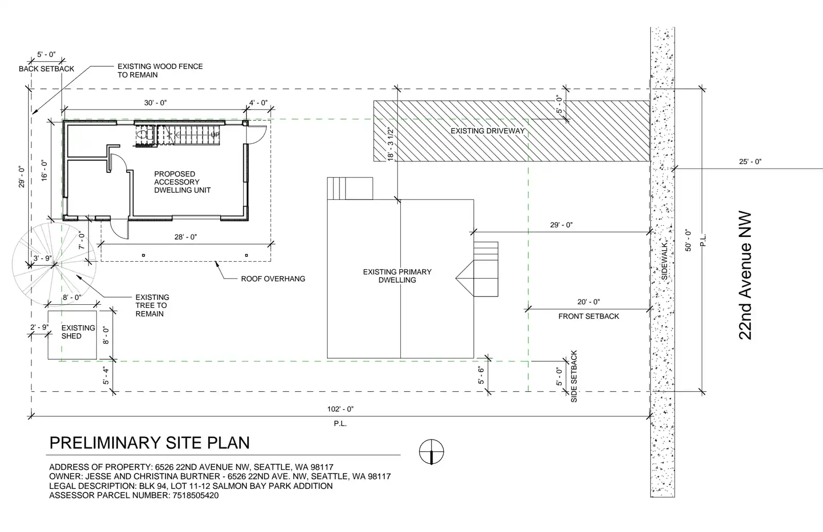 Site plan for 6526 22nd Ave NW