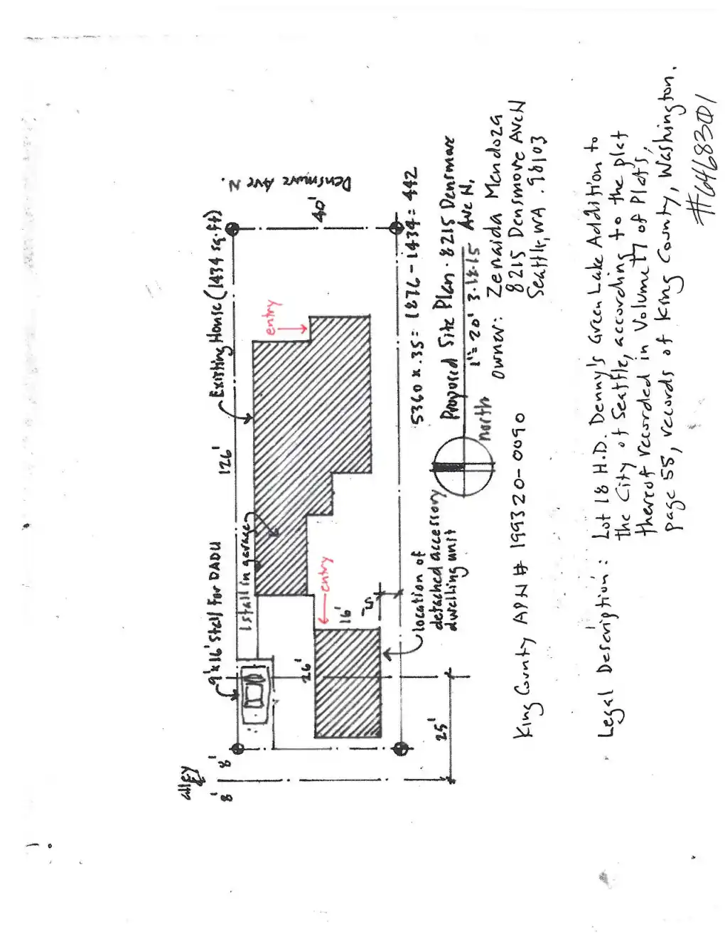 Site plan for 8215 Densmore Ave N