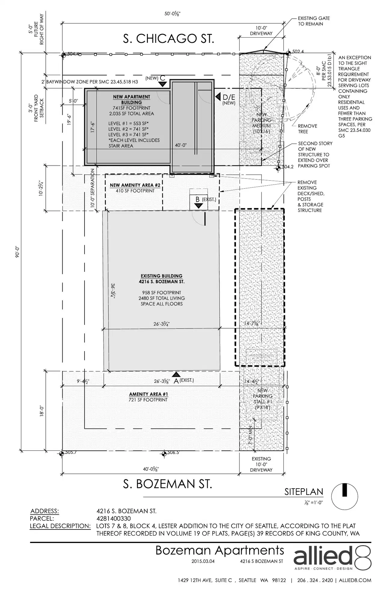 Site plan for 4216 S Bozeman St