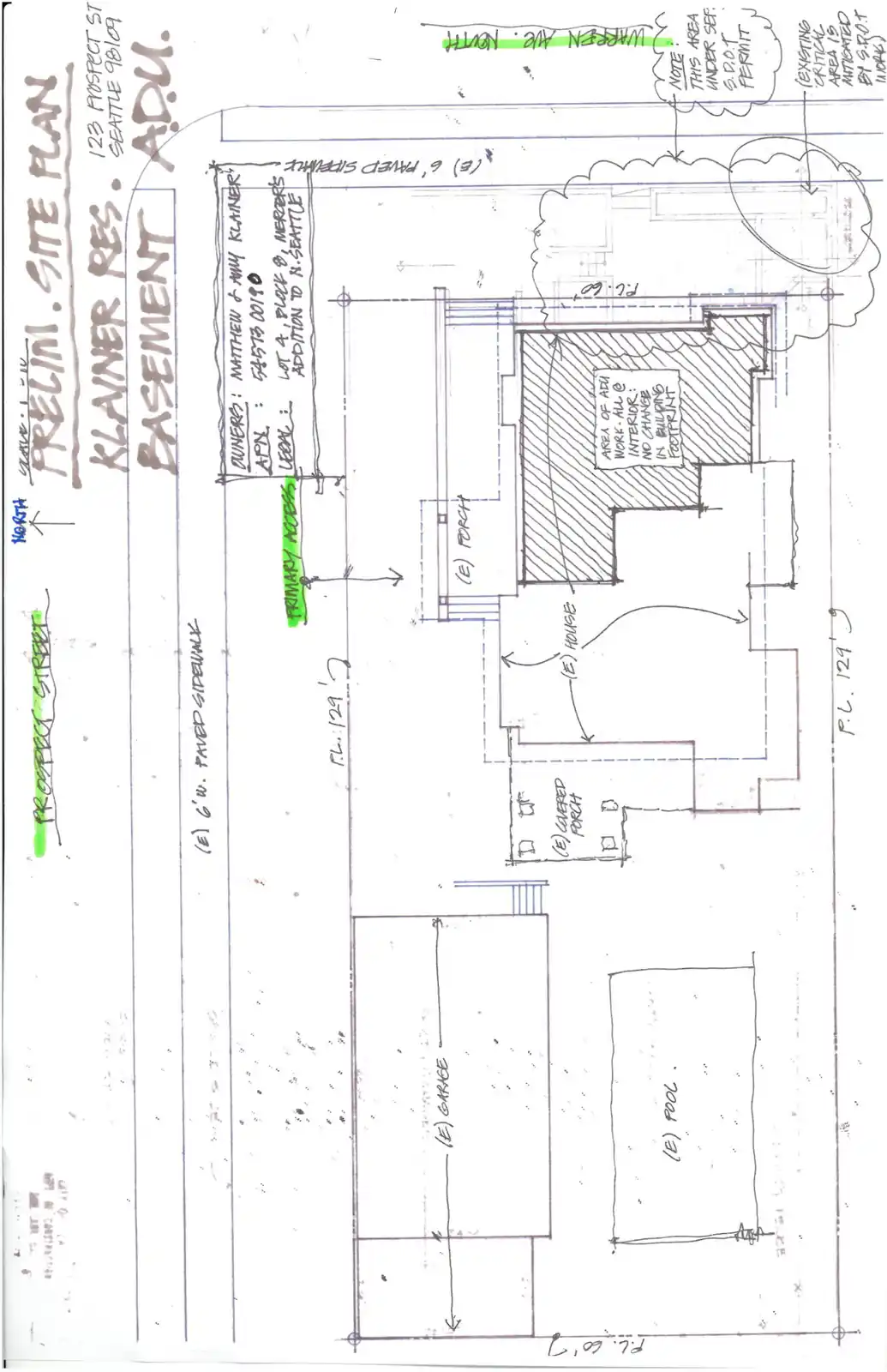Site plan for 123 Prospect St