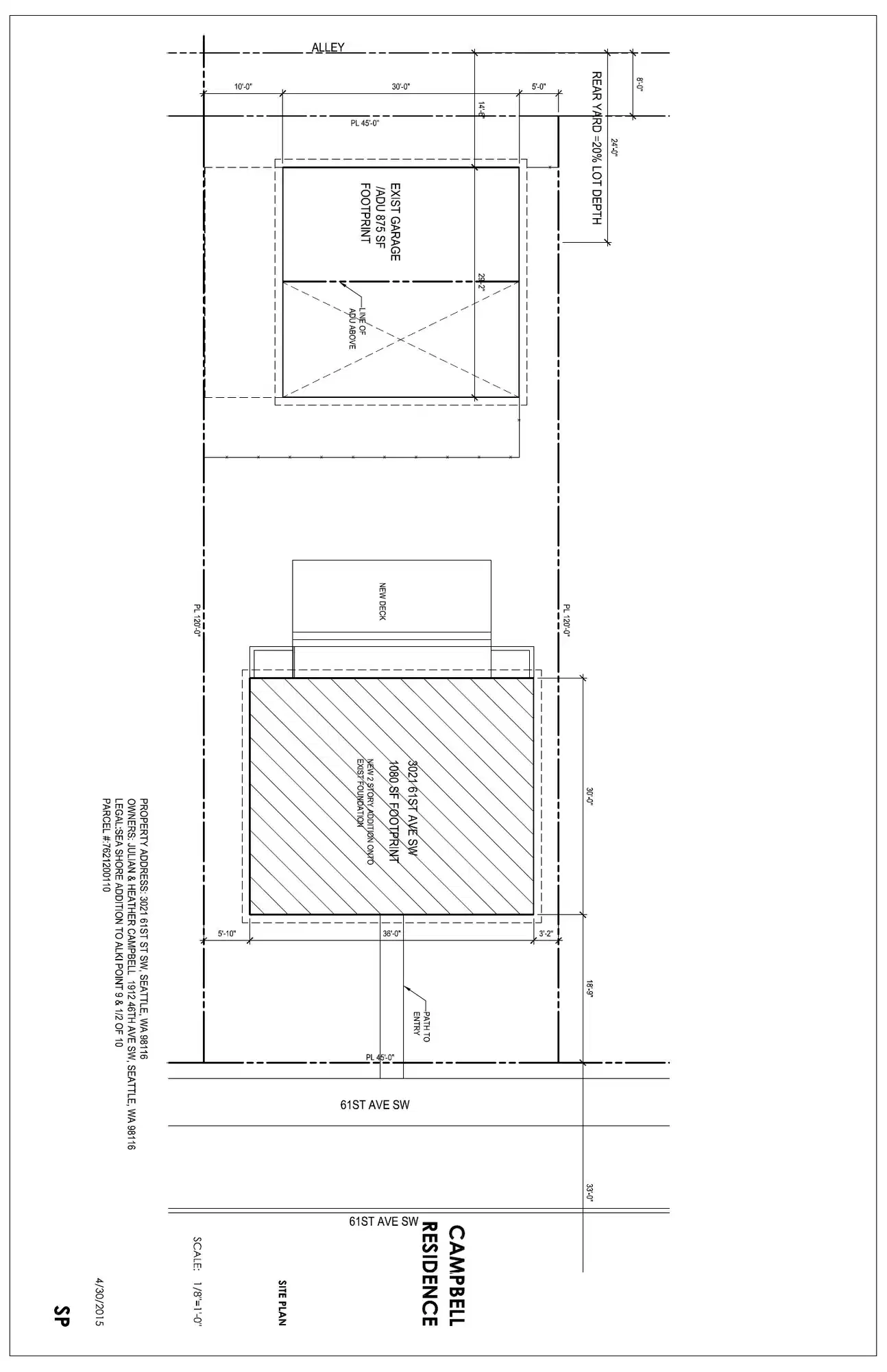Site plan for 3021 61st Ave SW