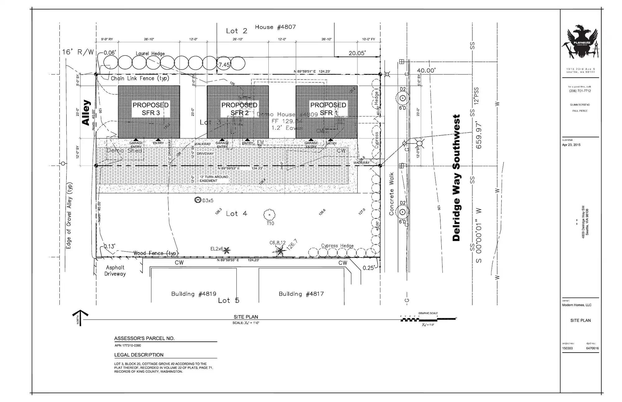 Site plan for 4809 Delridge Way SW