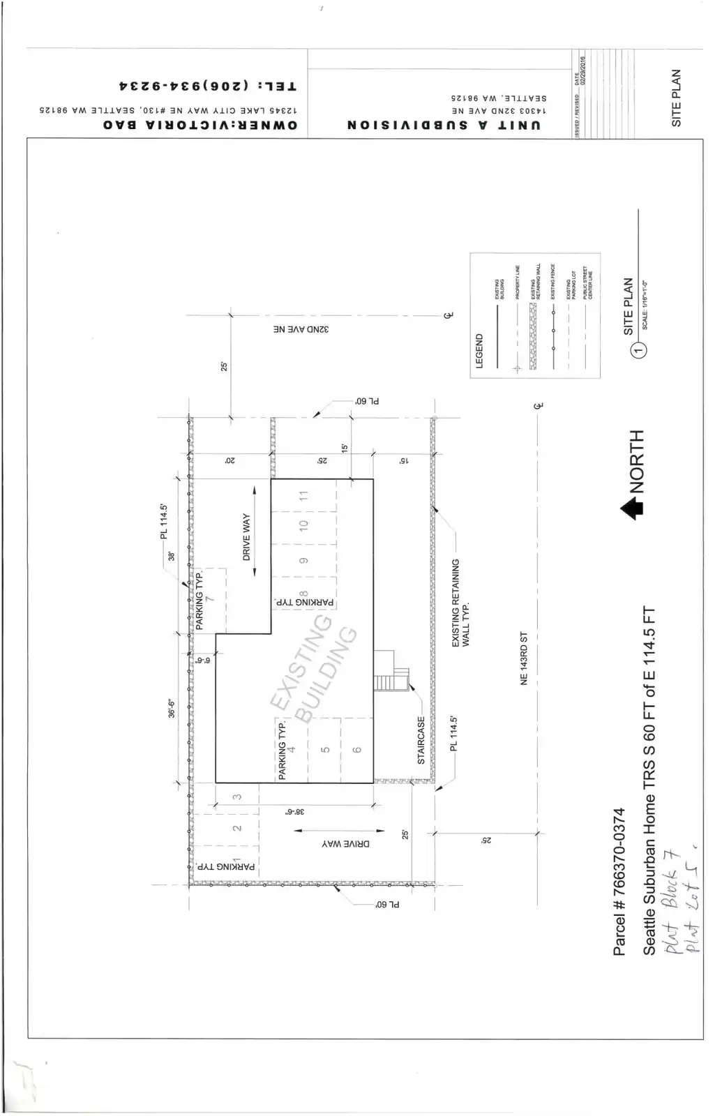 Site plan for 14303 32nd Ave NE