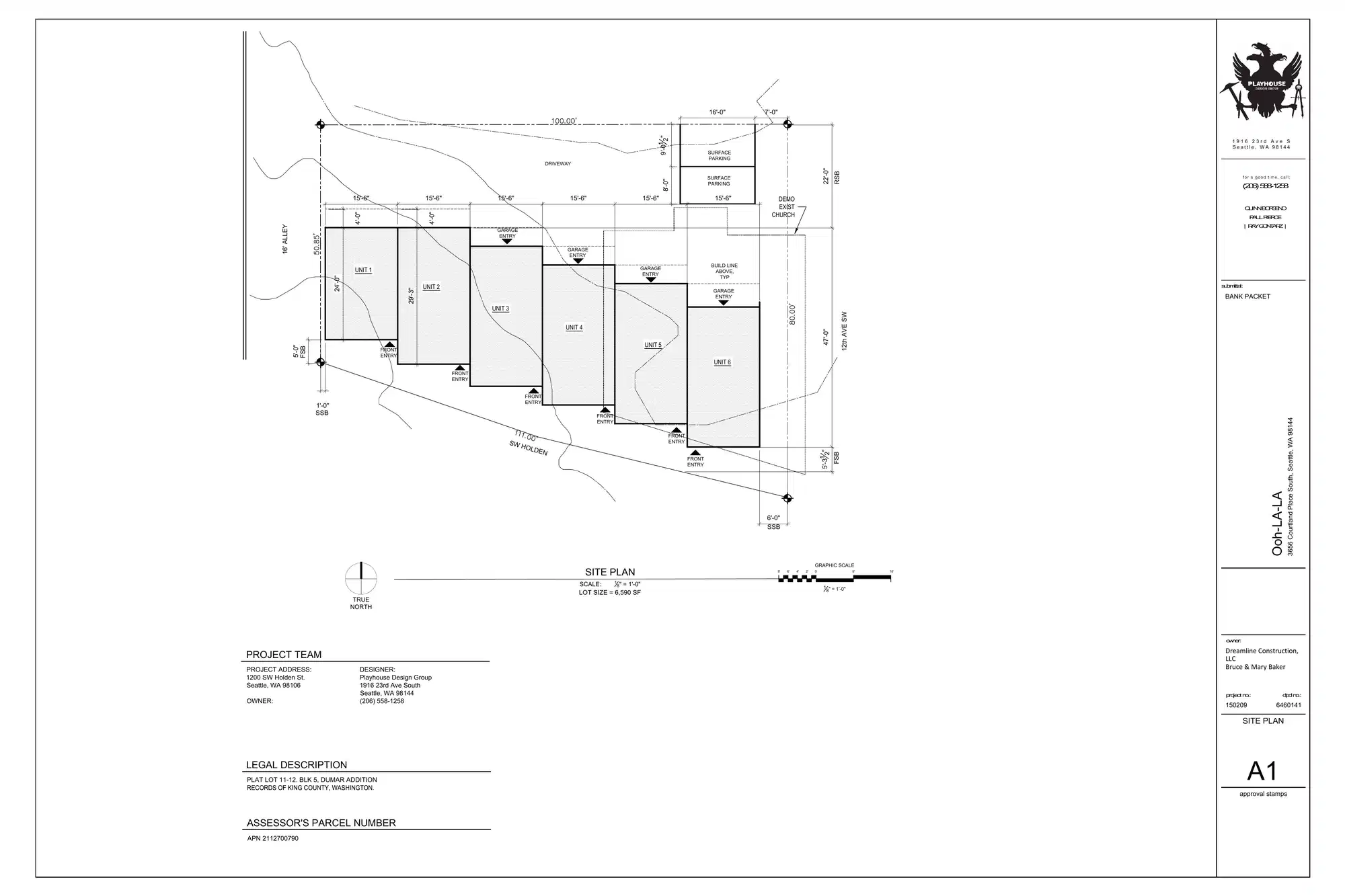 Site plan for 7551 12th Ave SW